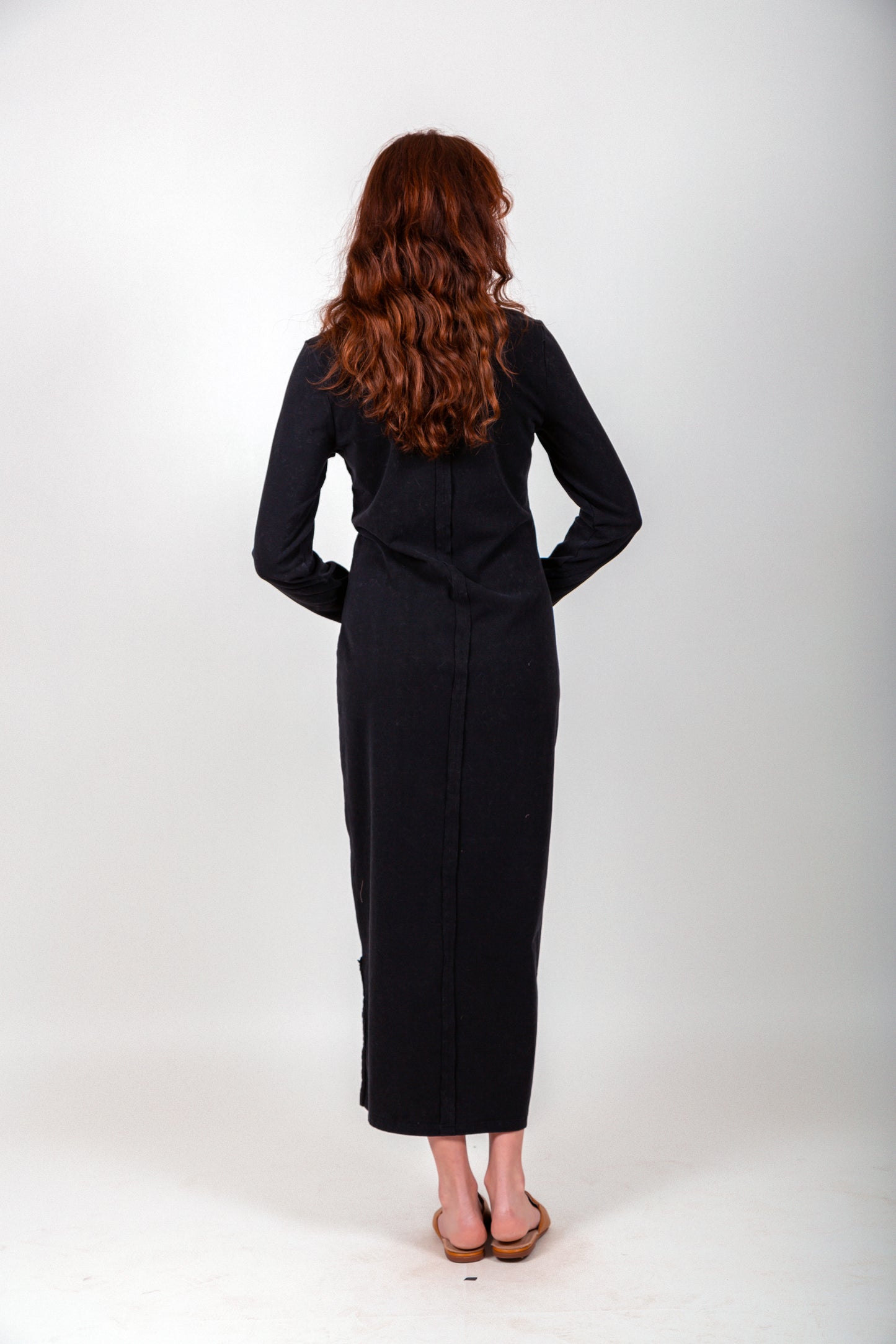Rustic Charm Ribbed Maxi Dress (D240022 Mineral Washed Rust )