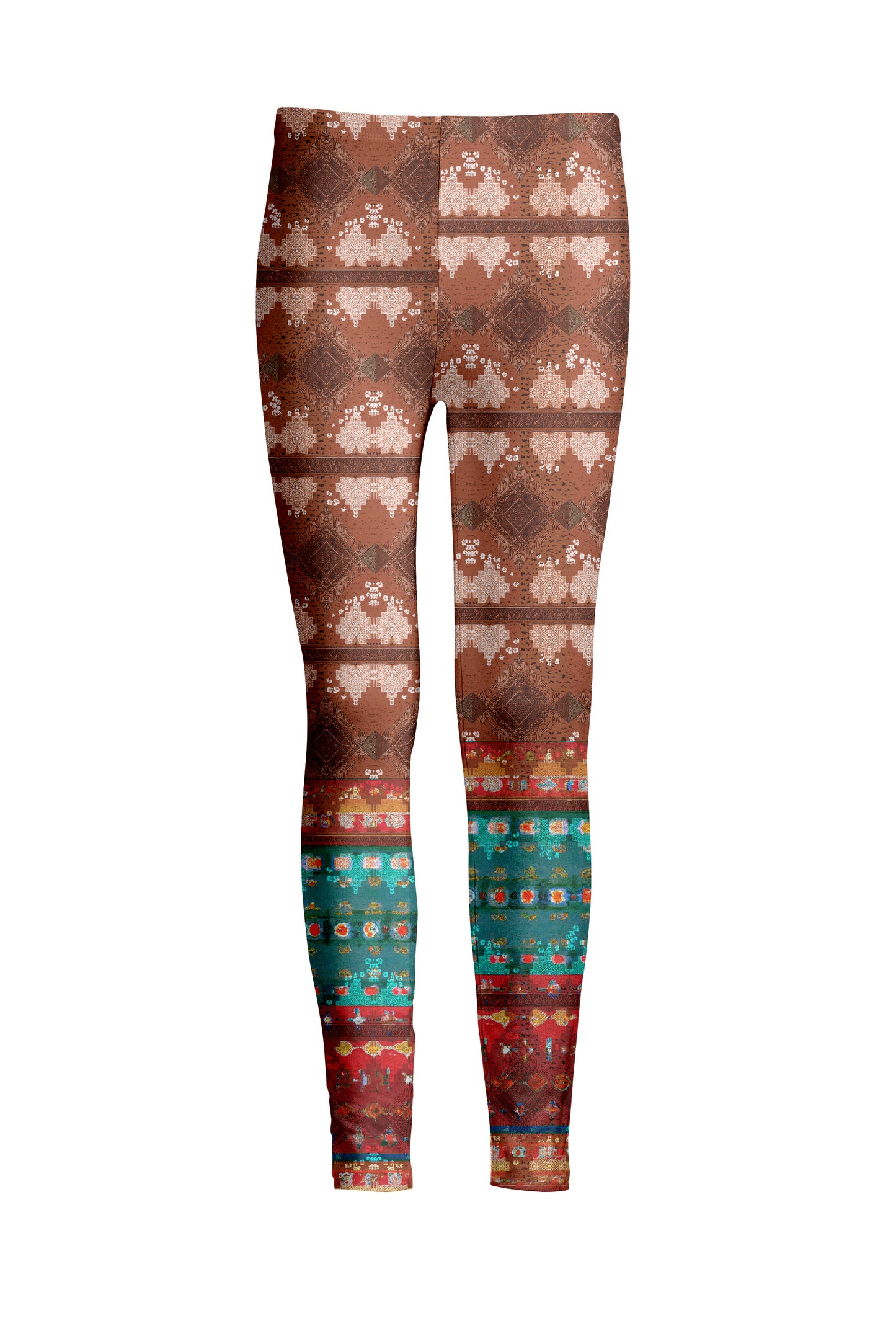 Bold Print Leggings-Yellow White