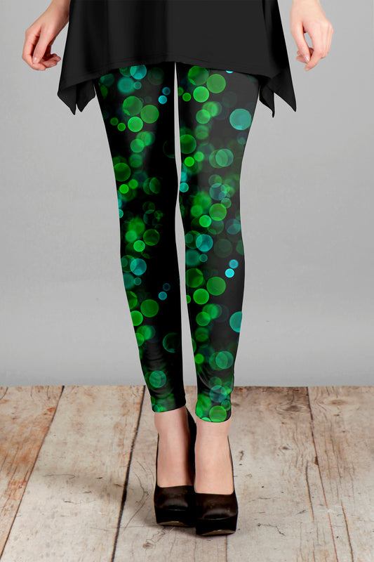 Bold Print Leggings-Black Red