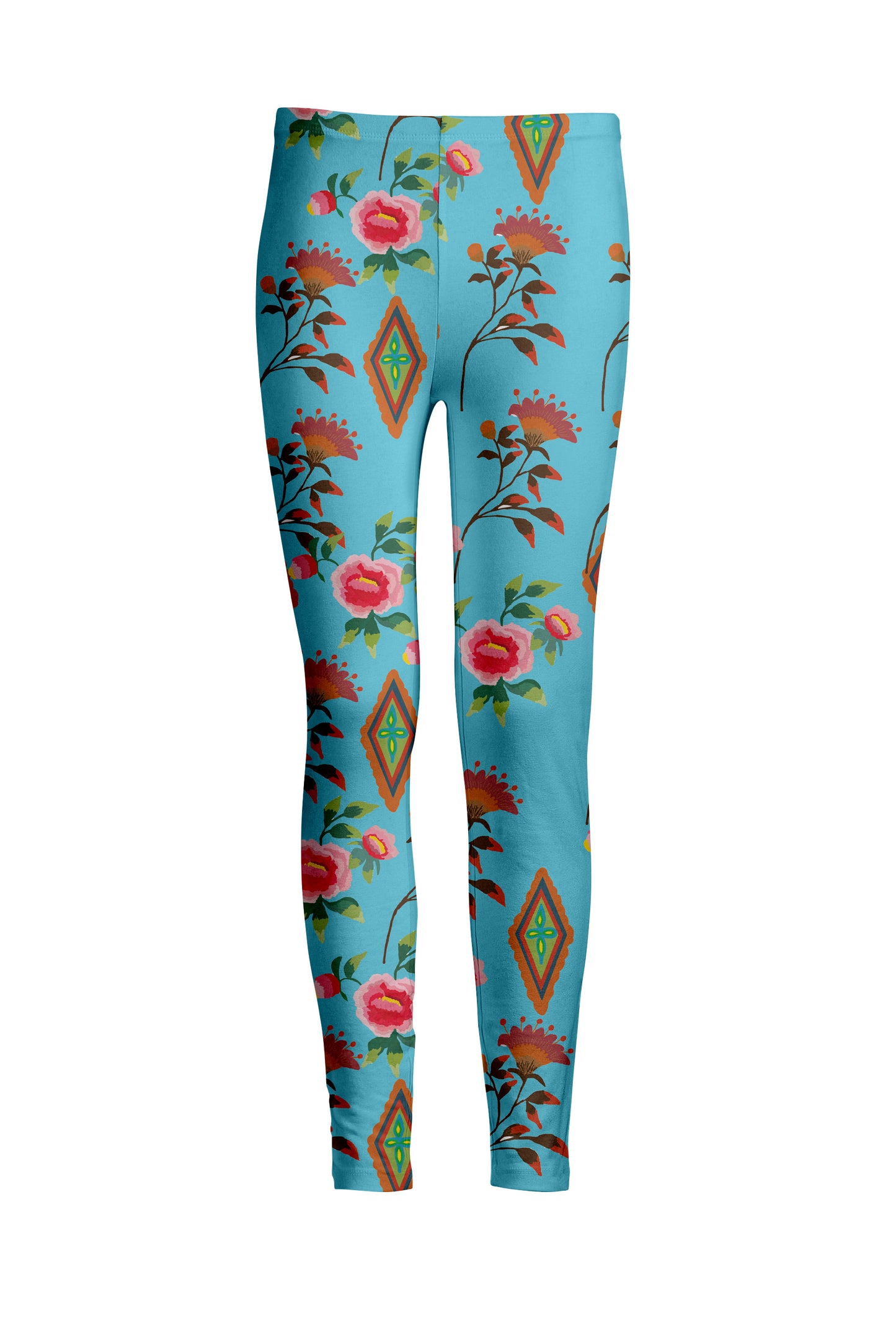 Bold Print Leggings-Yellow White