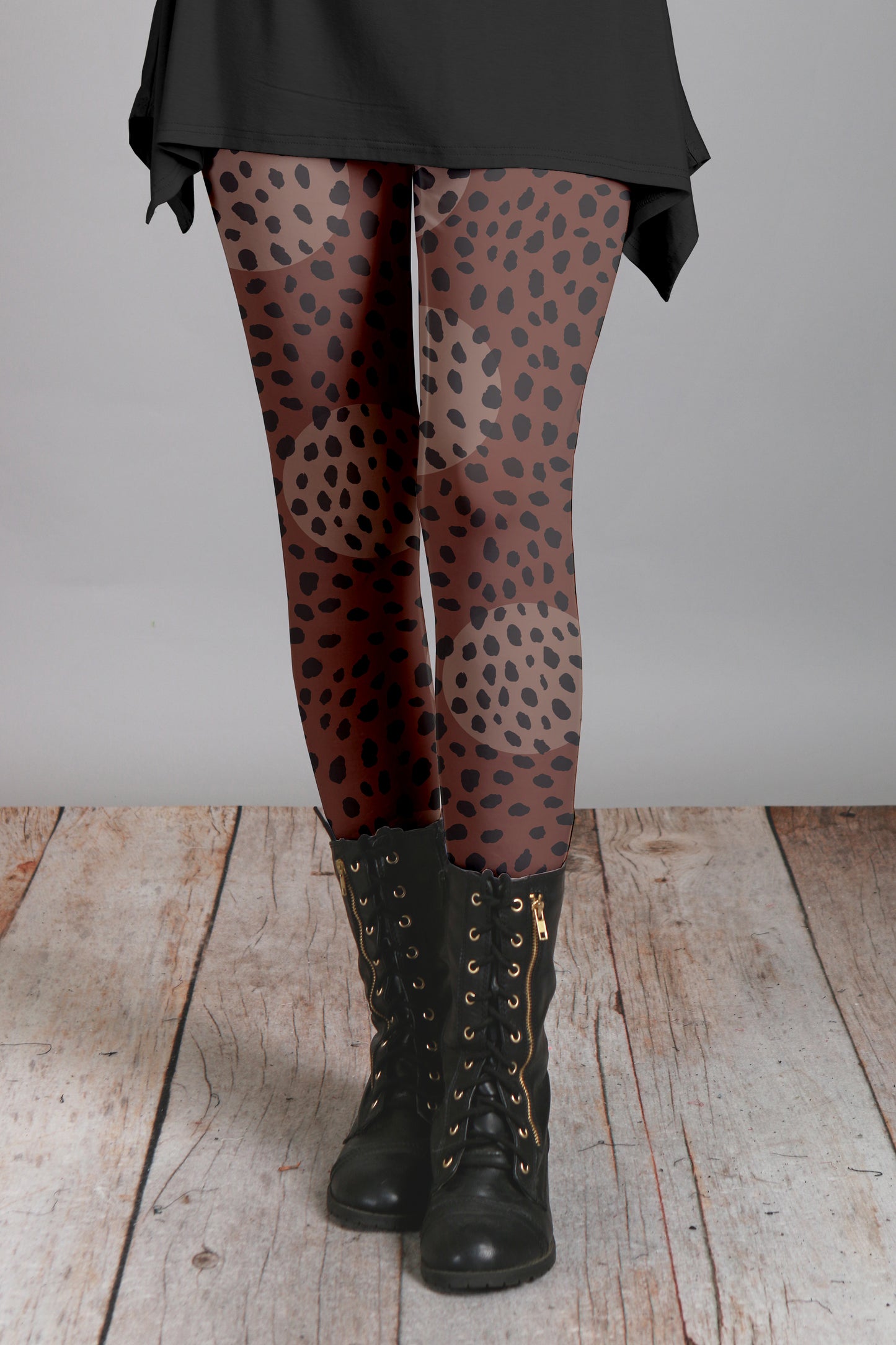 Bold Print Leggings-Red Navy