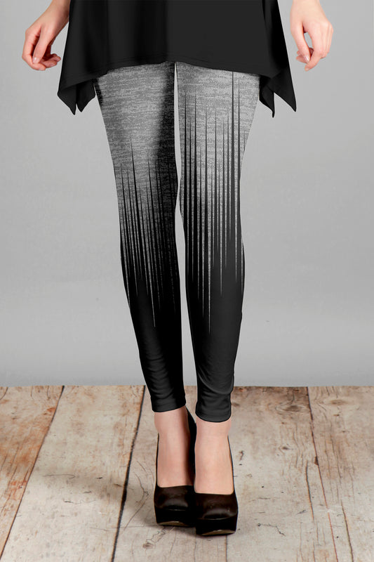 Bold Print Leggings-Black Red