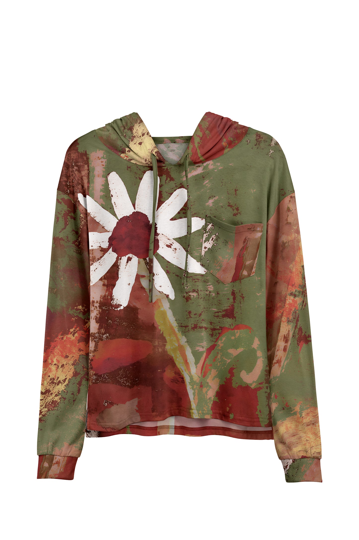 Flower Print Hoodie