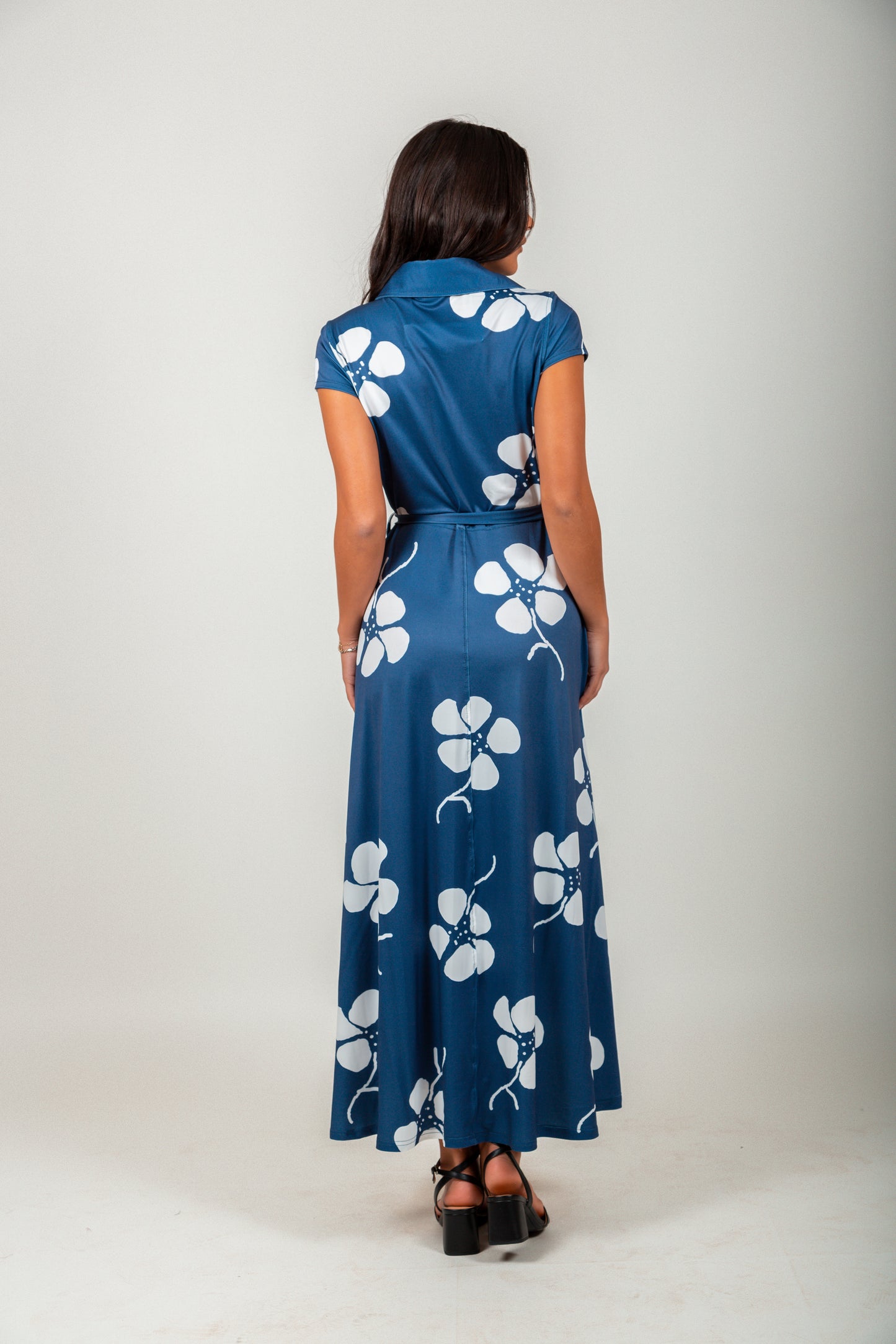 Brown Abstract Maxi Dress