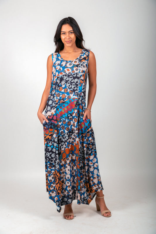 Boho Patchwork Sleeveless Maxi Dress