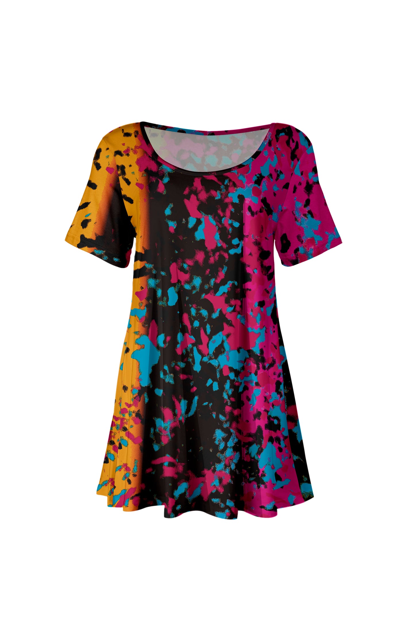 Short Sleeves Tunic -Purple Orange