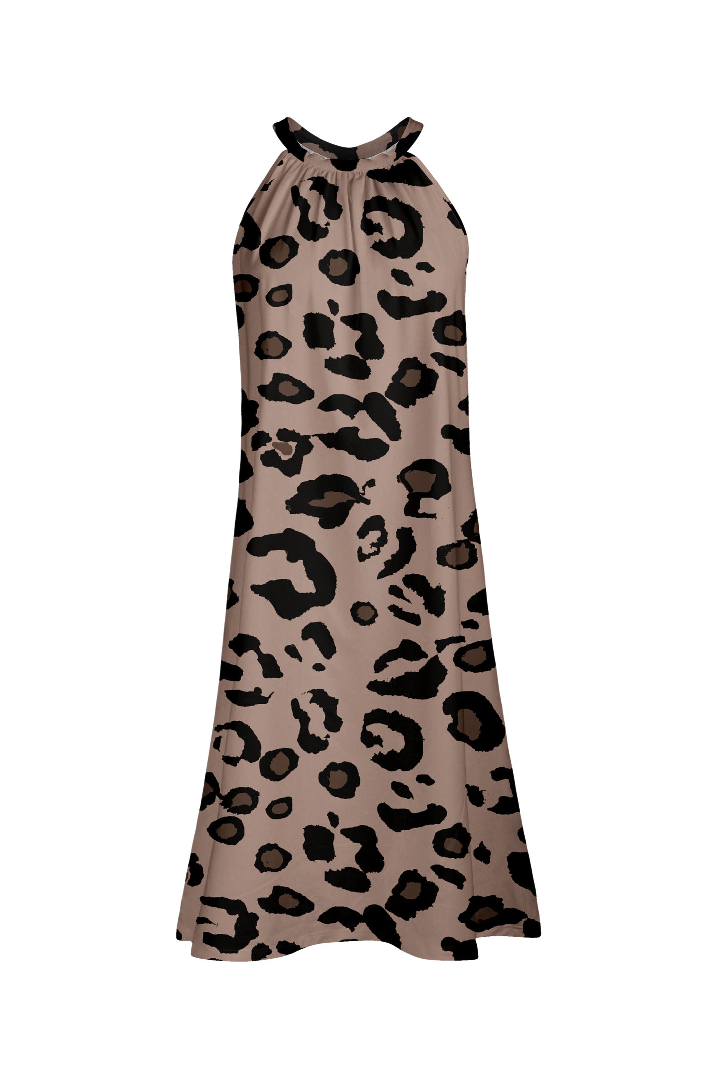 Sleeveless Strap Collar Midi Dress-White Blue Floral