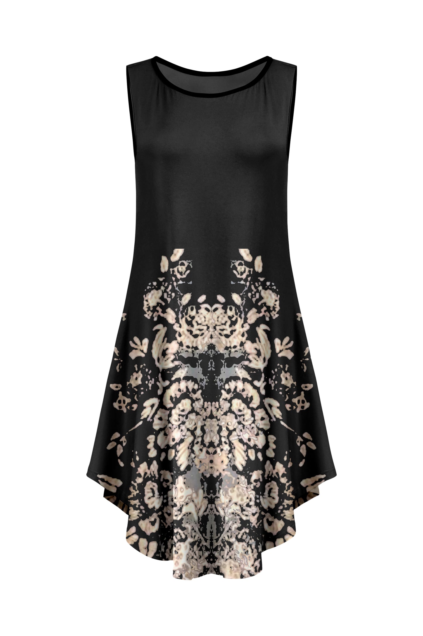 Effortless Comfort Sleeveless Midi Dress-Black Rust Gradien