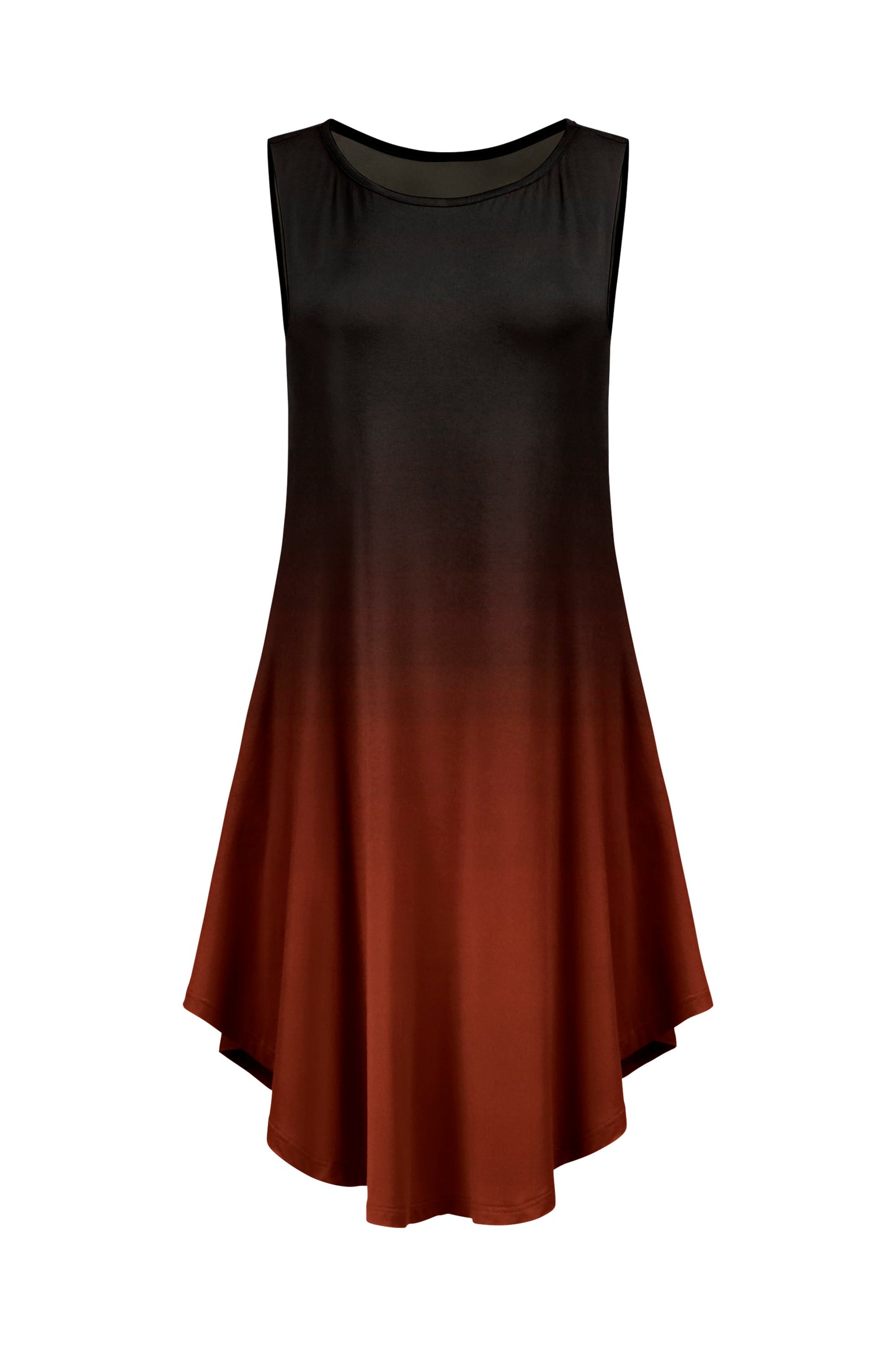 Effortless Comfort Sleeveless Midi Dress-Grey Black Abstract