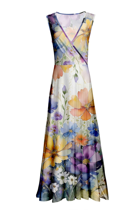 Elegant Flowy Maxi Dress-Black