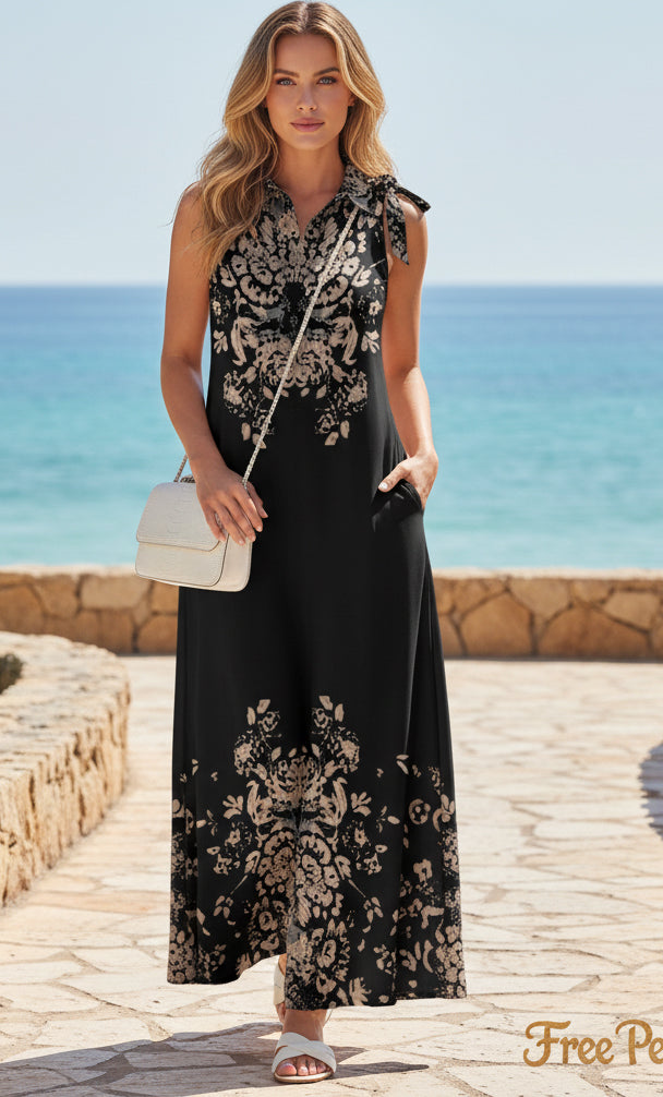 Shirt-Top Maxi Dress with Waist Belt-White Pink