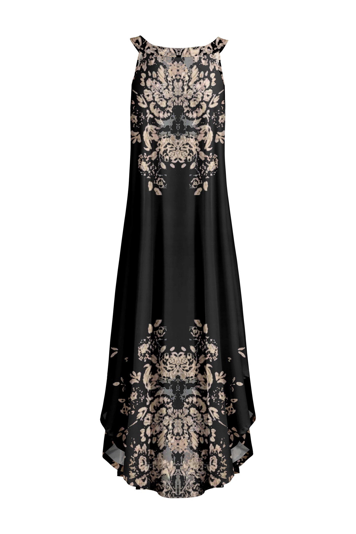 Effortless Sleeveless Maxi Dress-Navy White Floral