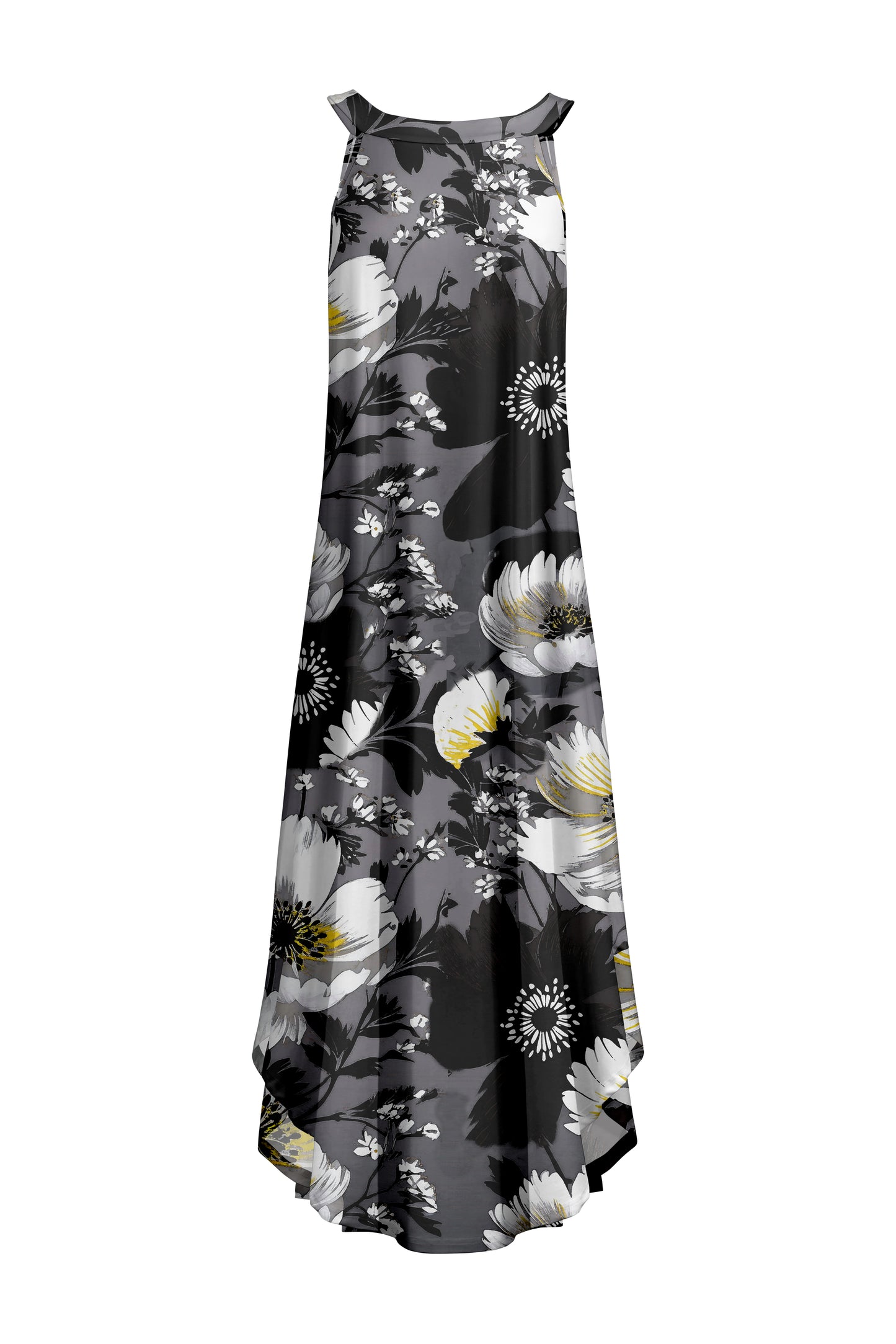 Effortless Sleeveless Maxi Dress-Navy White Floral