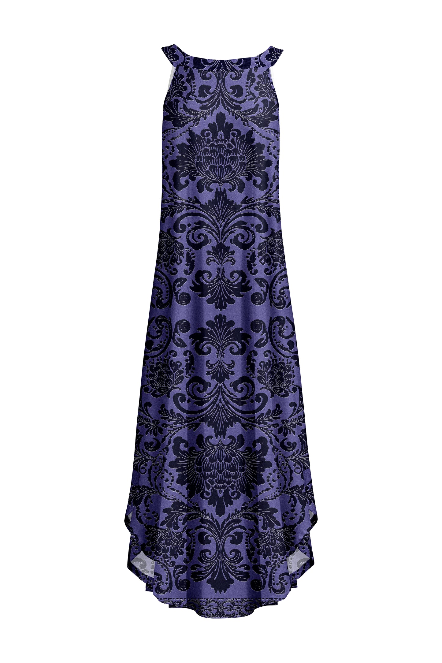 Effortless Sleeveless Maxi Dress-Navy White Floral