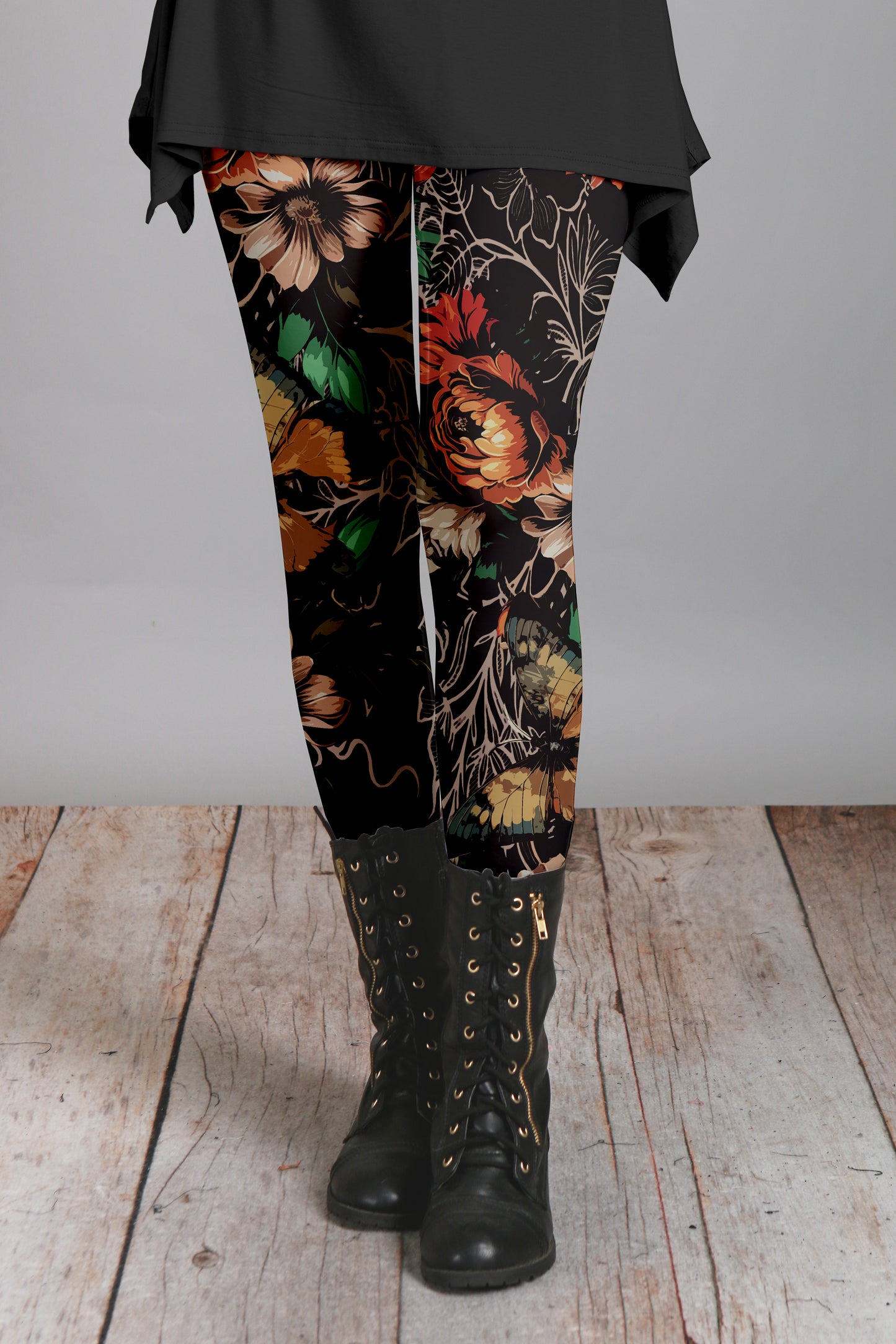 Soft Printed Leggings - Black Multi