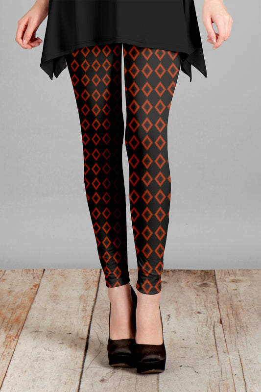 Leggings with beatiful patterns-brown plaids
