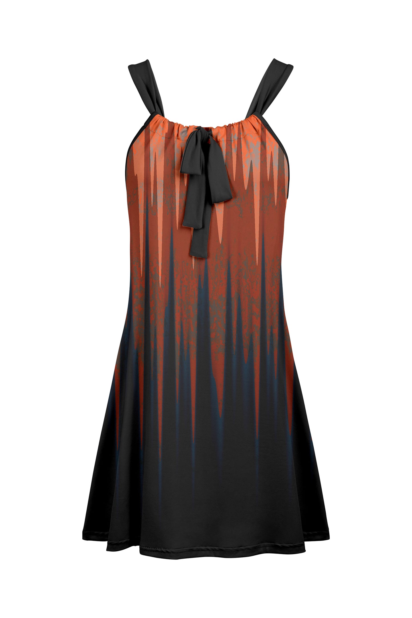 Sleeveless Tunic with Shoulder Straps & Front Tie Daisy Floral