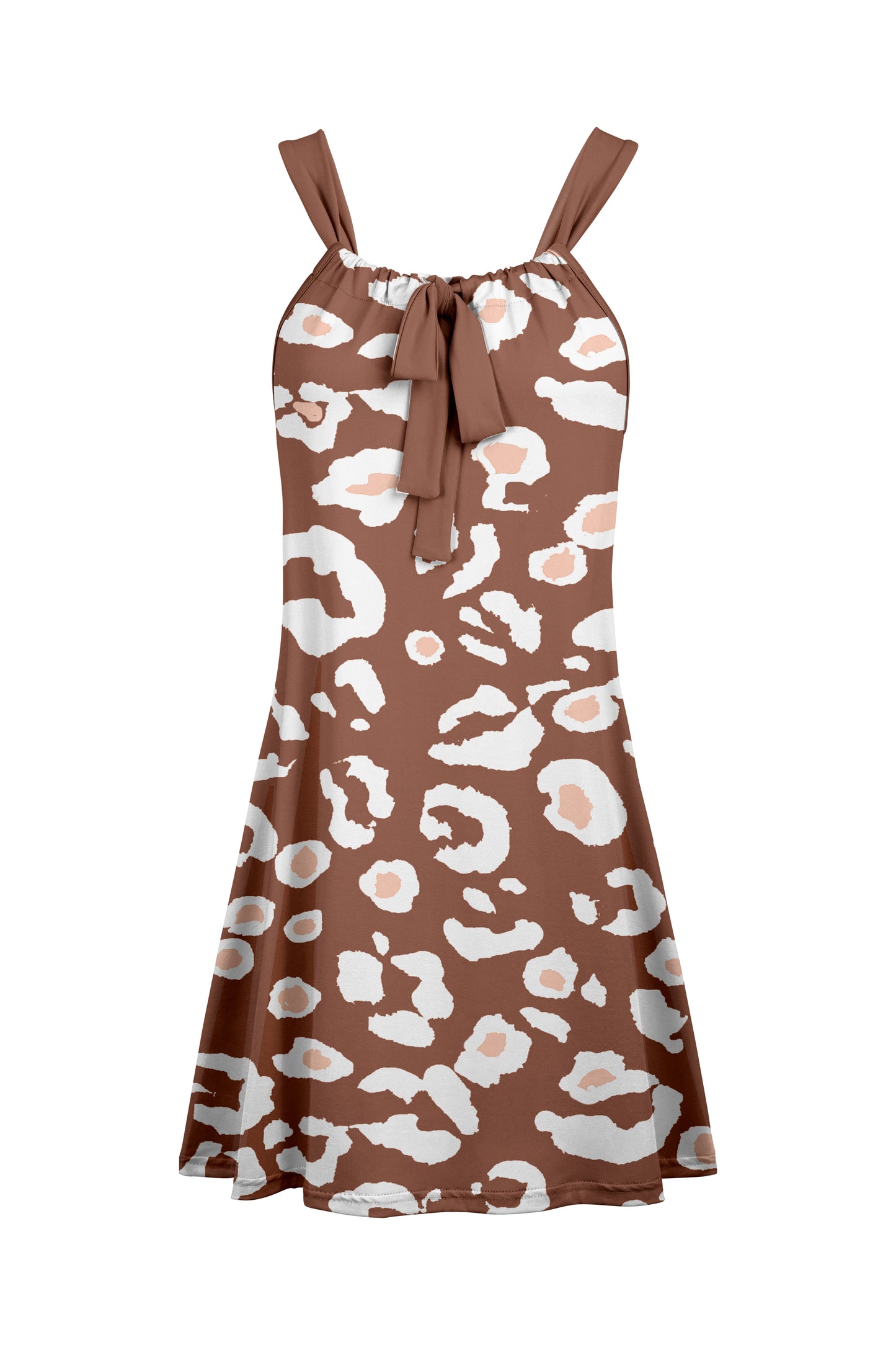 Sleeveless Tunic with Shoulder Straps & Front Tie Daisy Floral