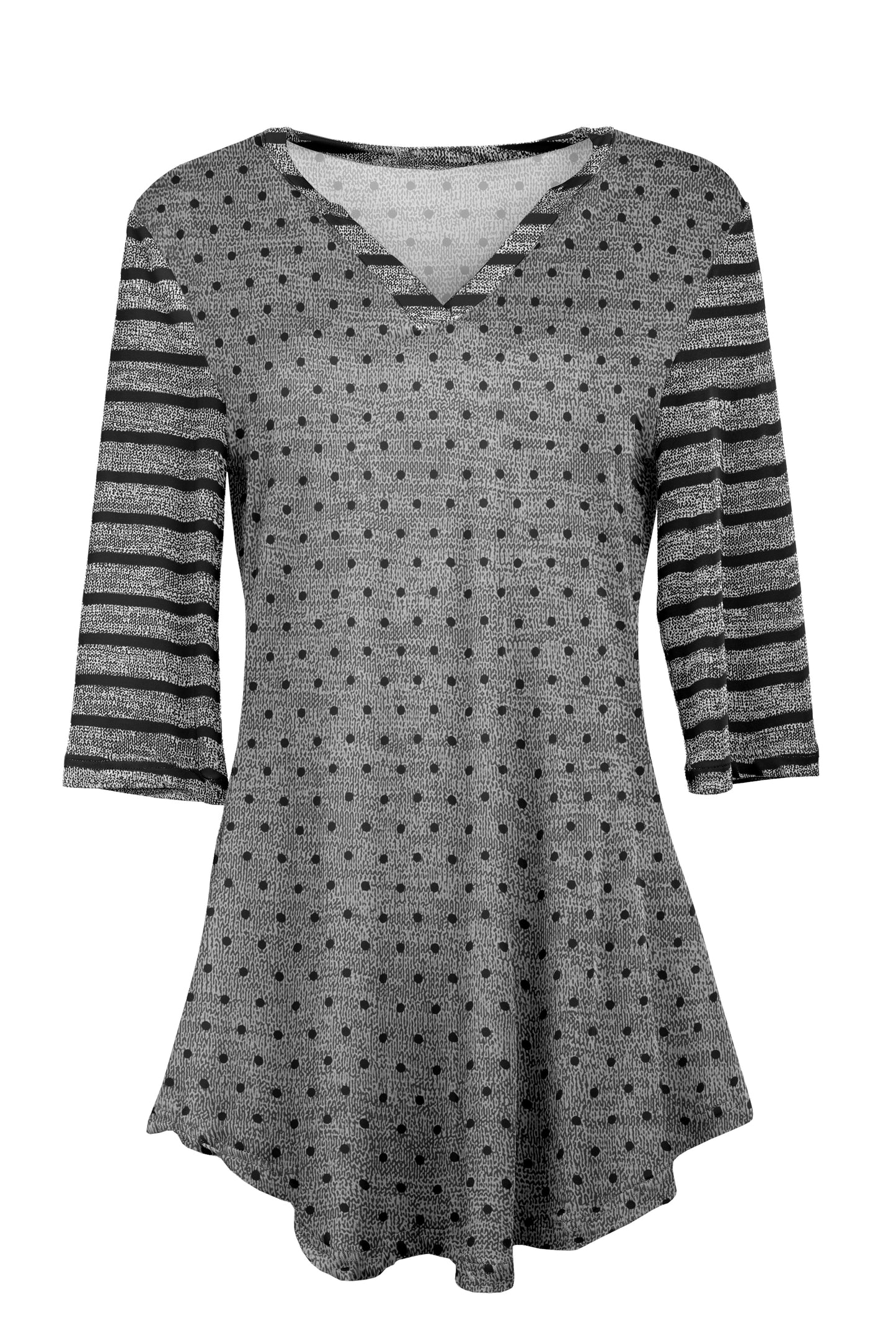 Classic Notch Neck Tunic Patchwork Groovy