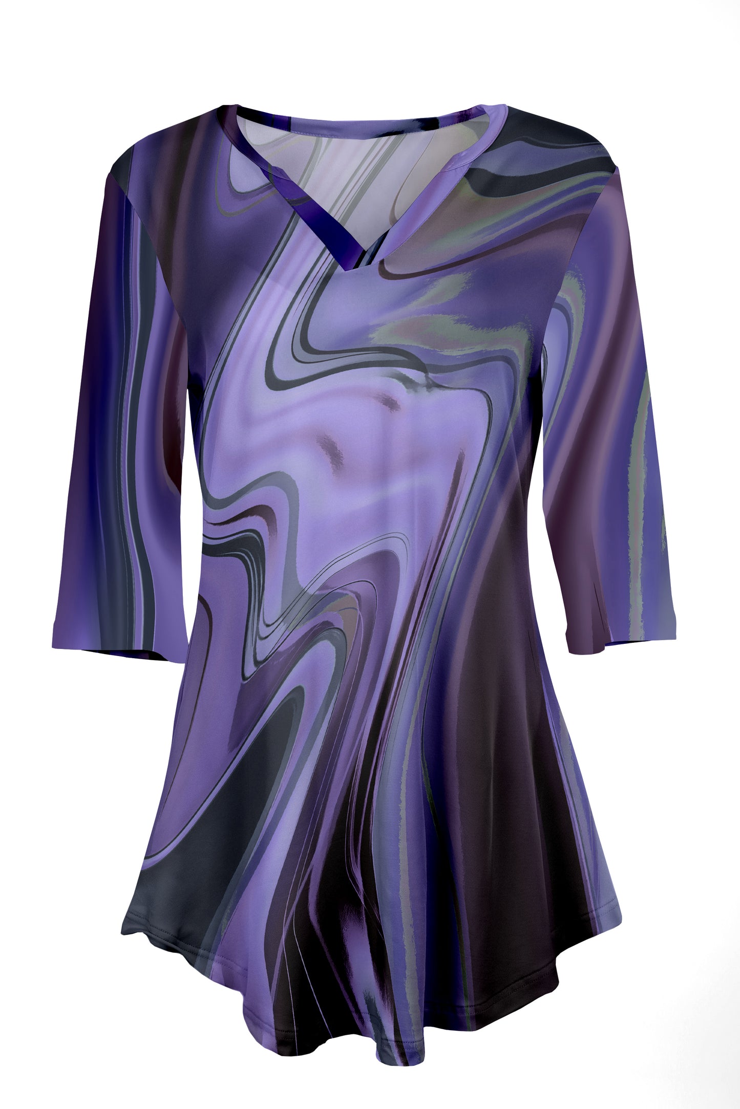 Classic Notch Neck Tunic Patchwork Groovy
