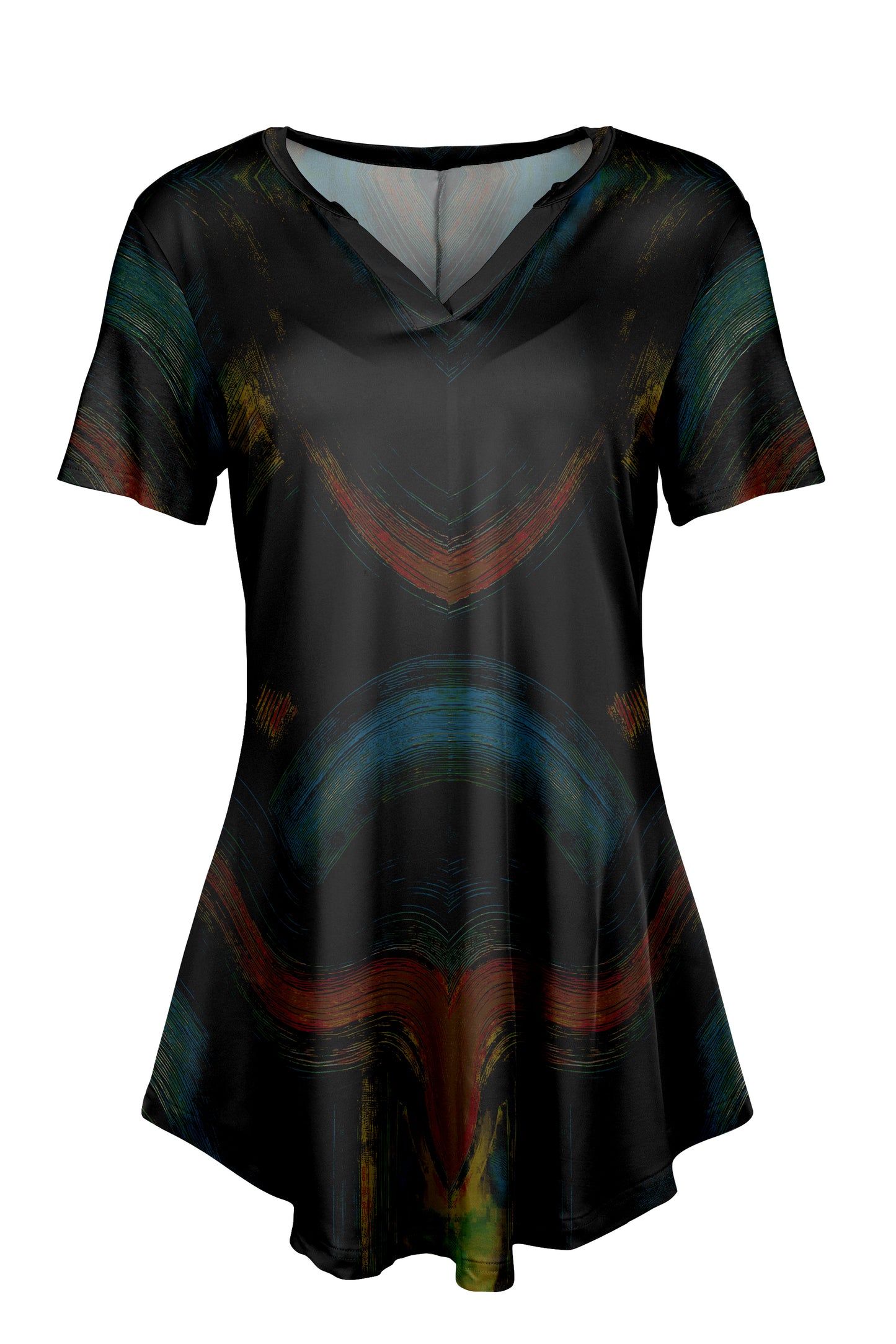 Classic Notch Tunic with Short Sleeves Palm - Harvest