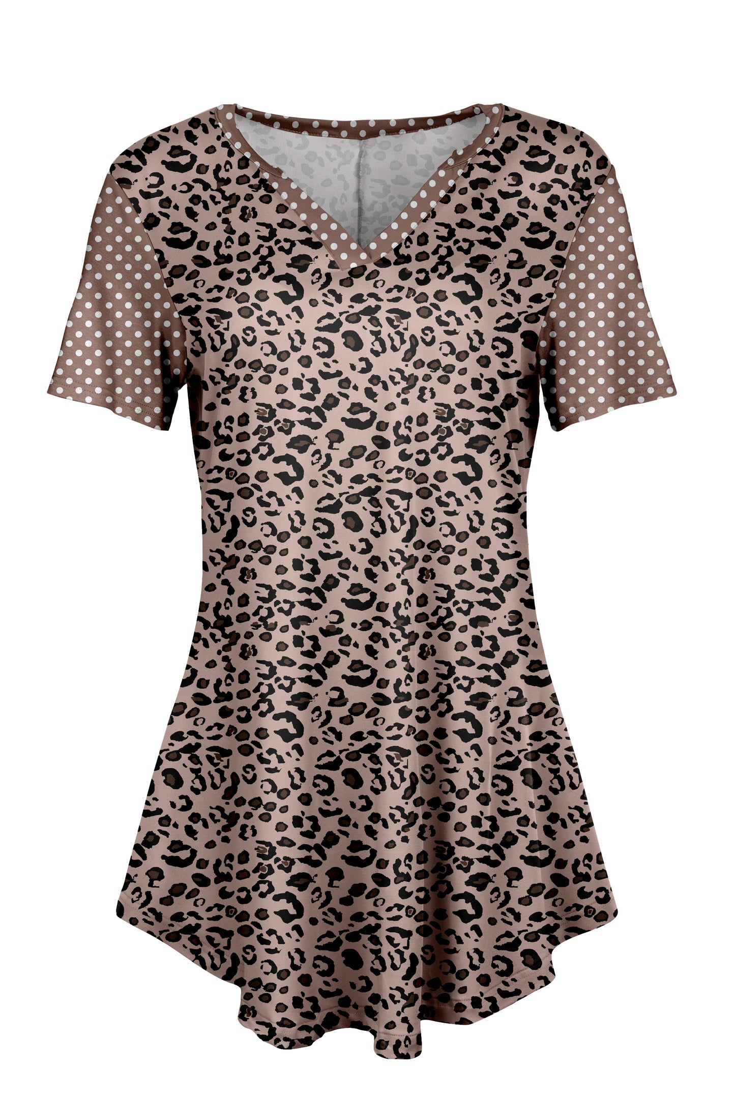 Classic Notch Tunic with Short Sleeves Palm - Harvest