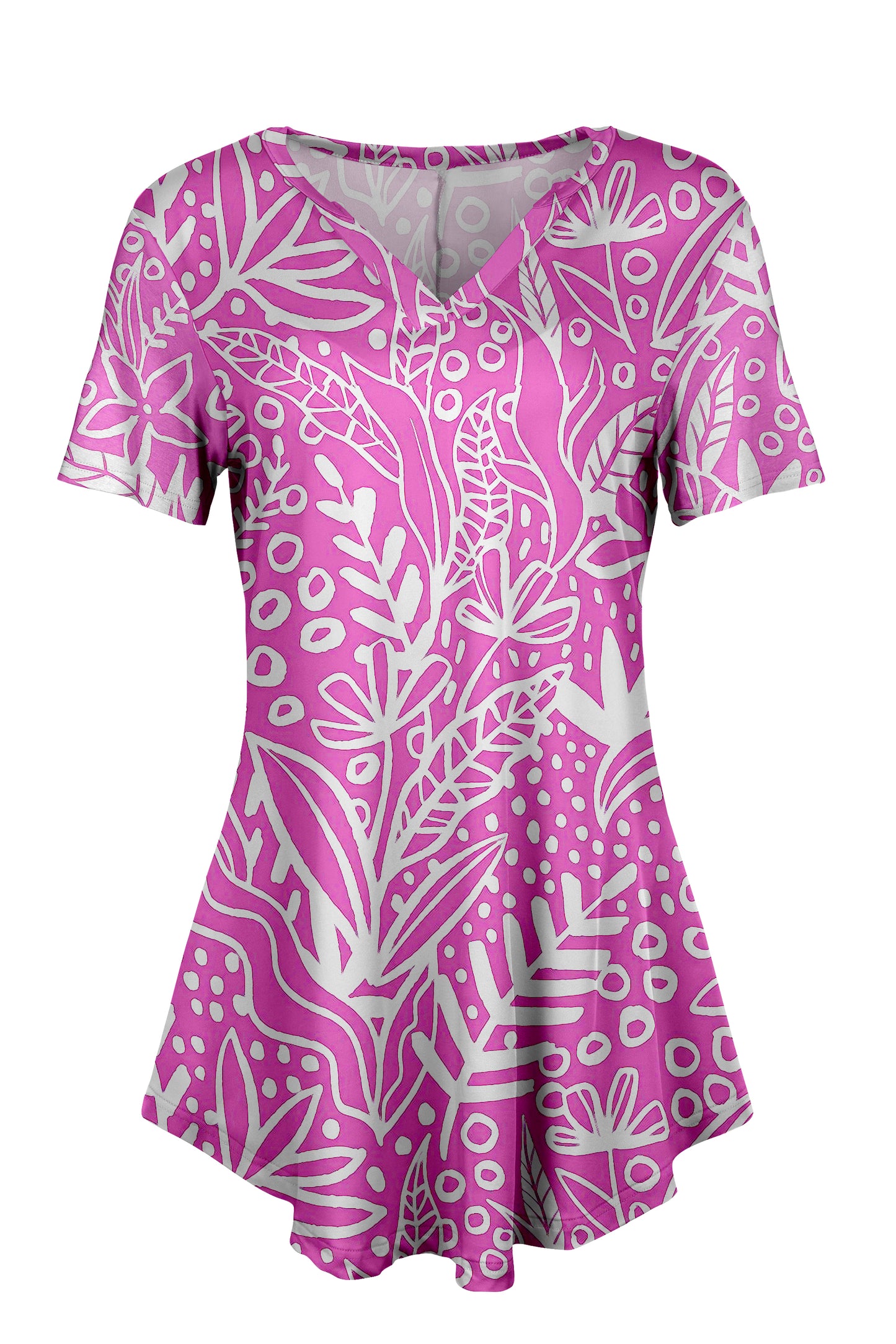 Classic Notch Tunic with Short Sleeves Palm - Harvest