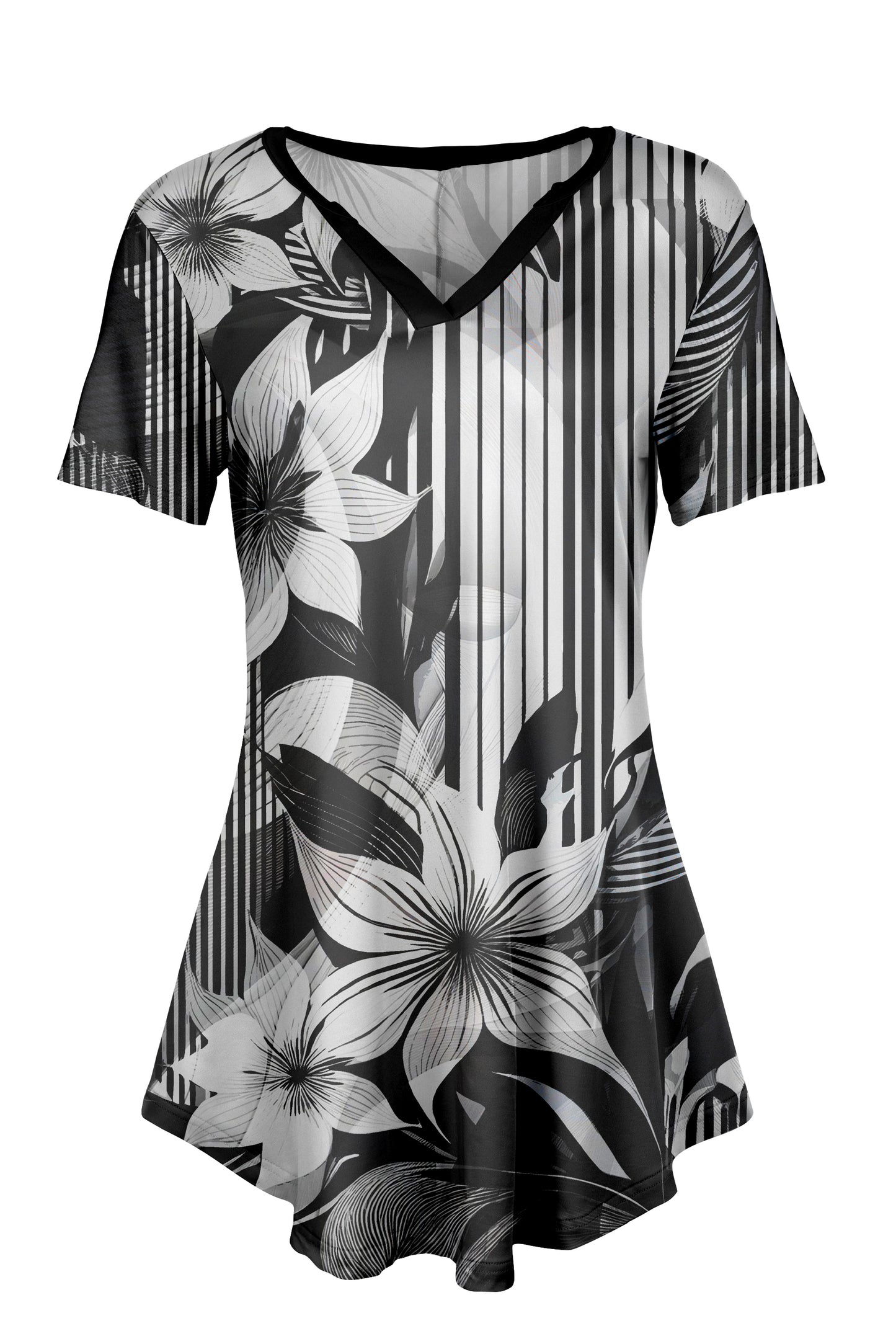 Classic Notch Tunic with Short Sleeves Palm - Harvest