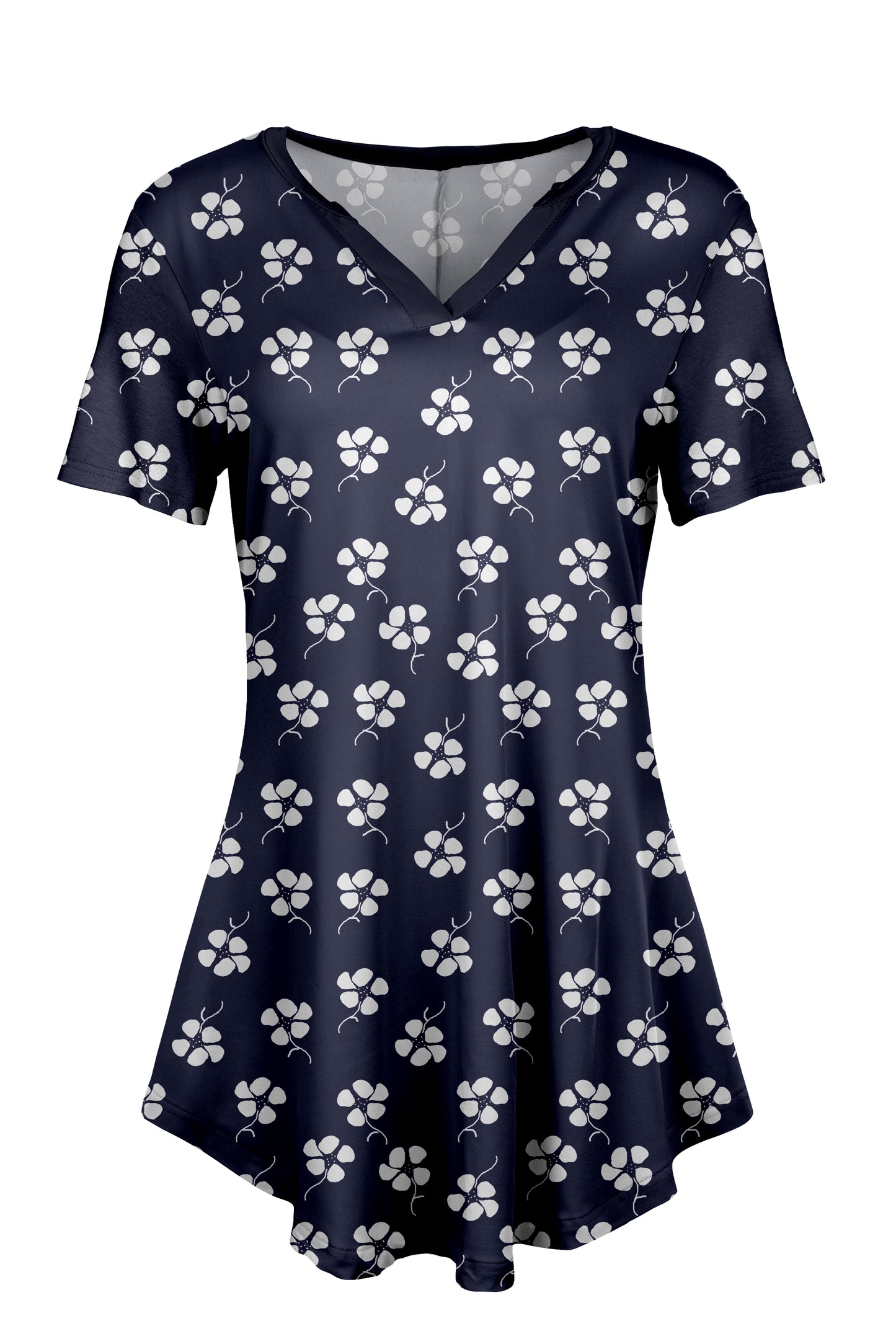 Classic Notch Tunic with Short Sleeves Palm - Harvest
