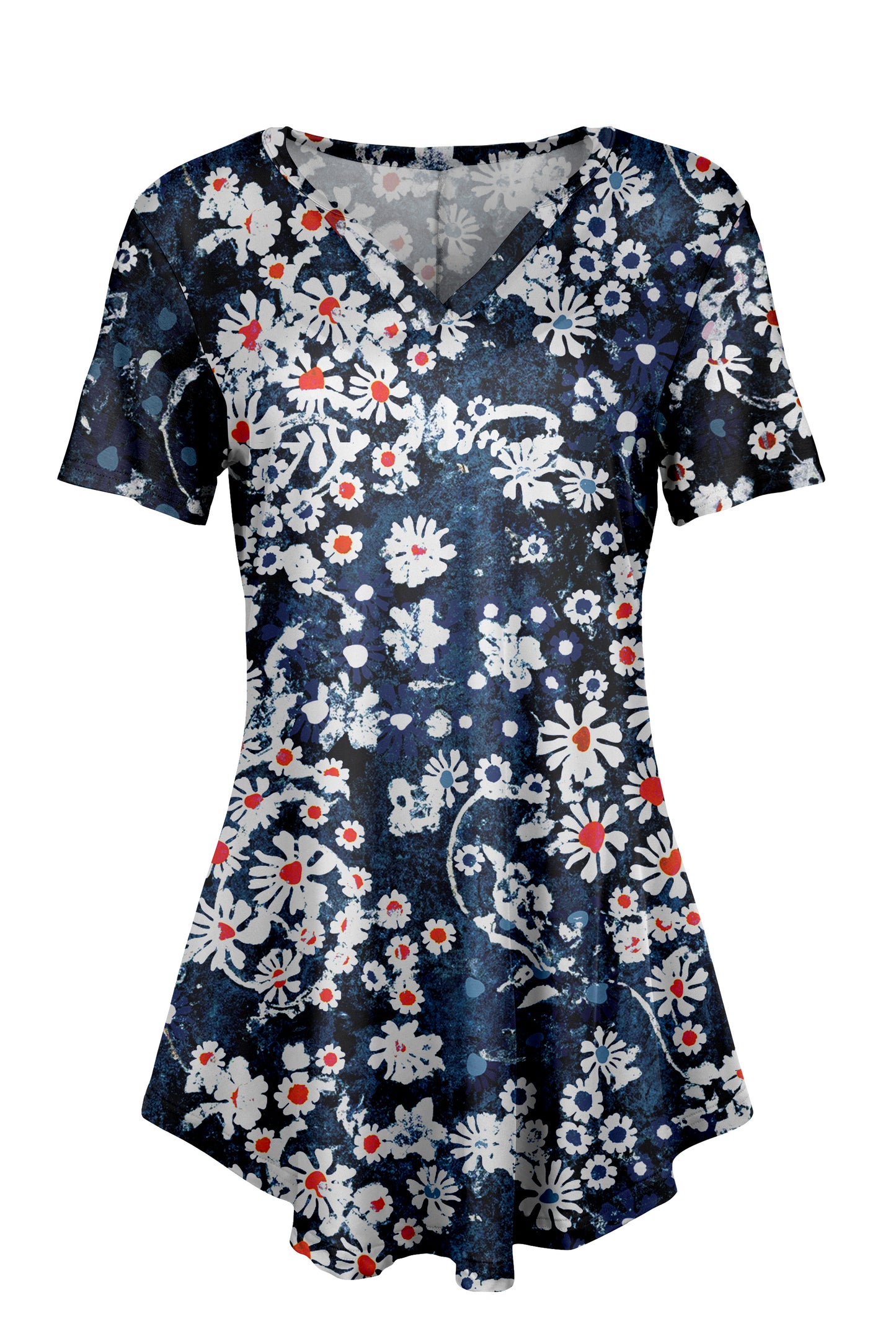 Classic Notch Tunic with Short Sleeves Palm - Harvest