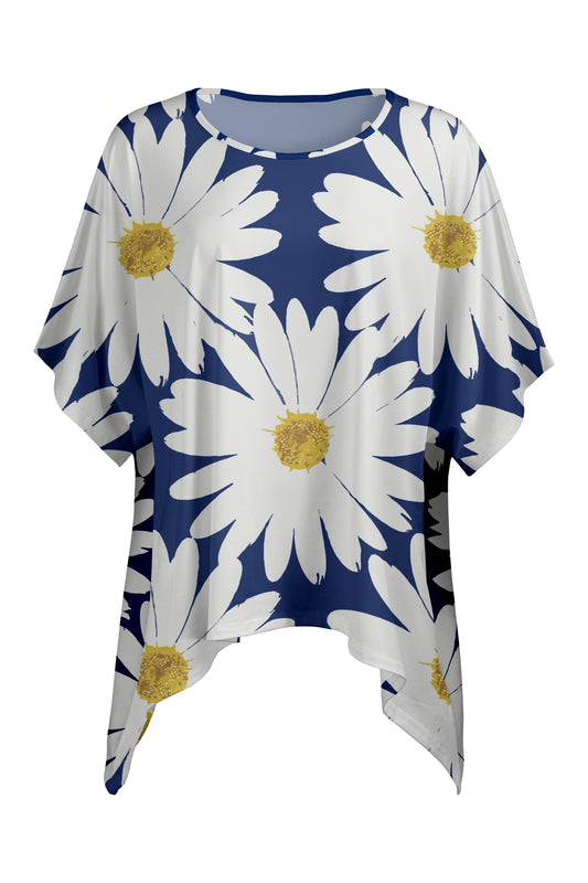 Oversized Dolman Tunic – Flattering & Relaxed Fit Black Floral