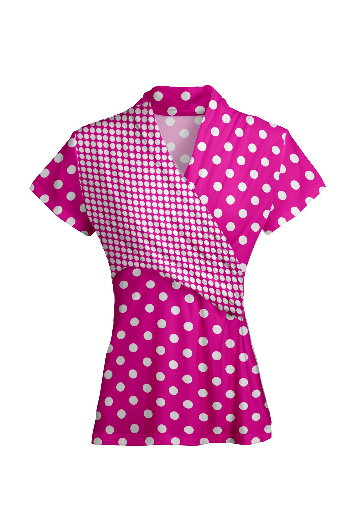 Short-Sleeve Patchwork Top-Orange Blue Gradien