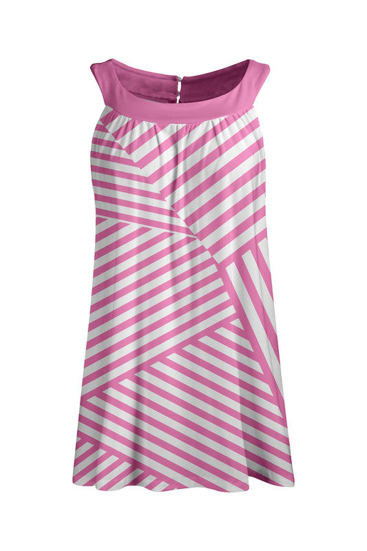 Sleeveless Round-Neck Tunic Magenta Daisy