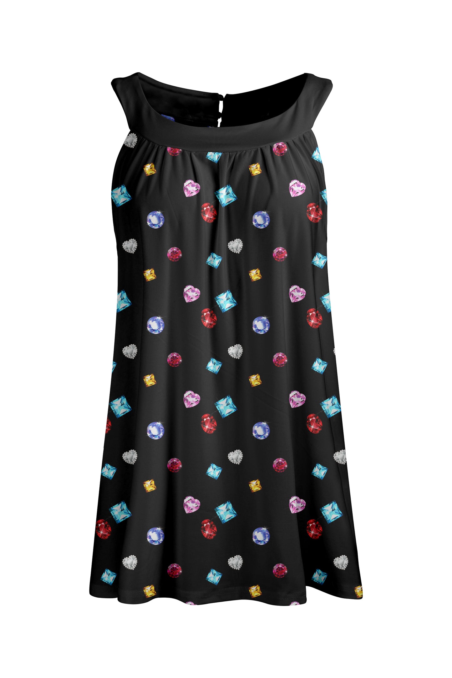 Sleeveless Round-Neck Tunic Magenta Daisy