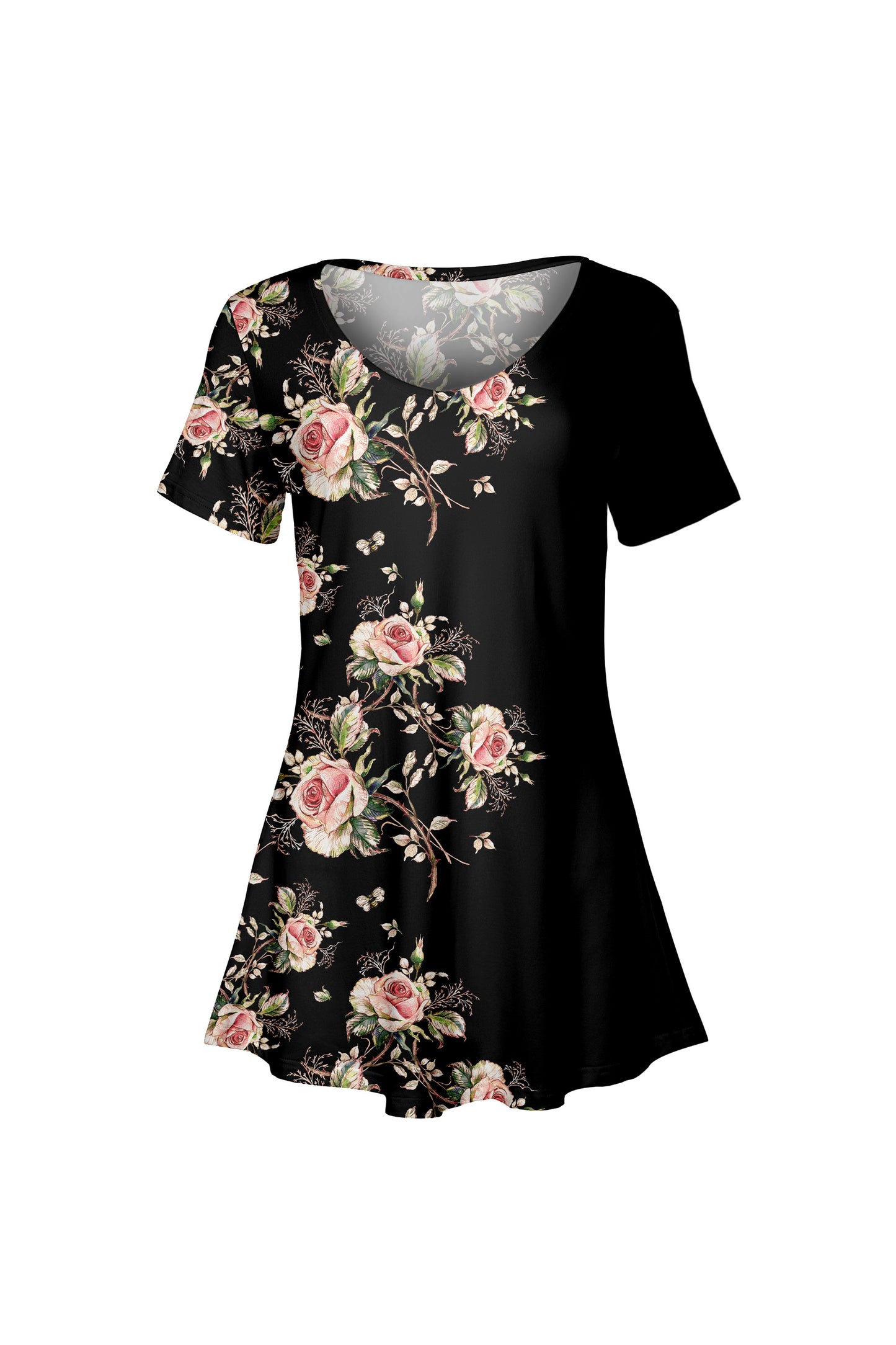 Printed Travel-Ready Tunic-Blue Multi Floral