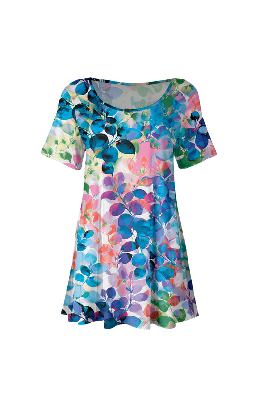 Short Sleeves Tunic -Yellow Black