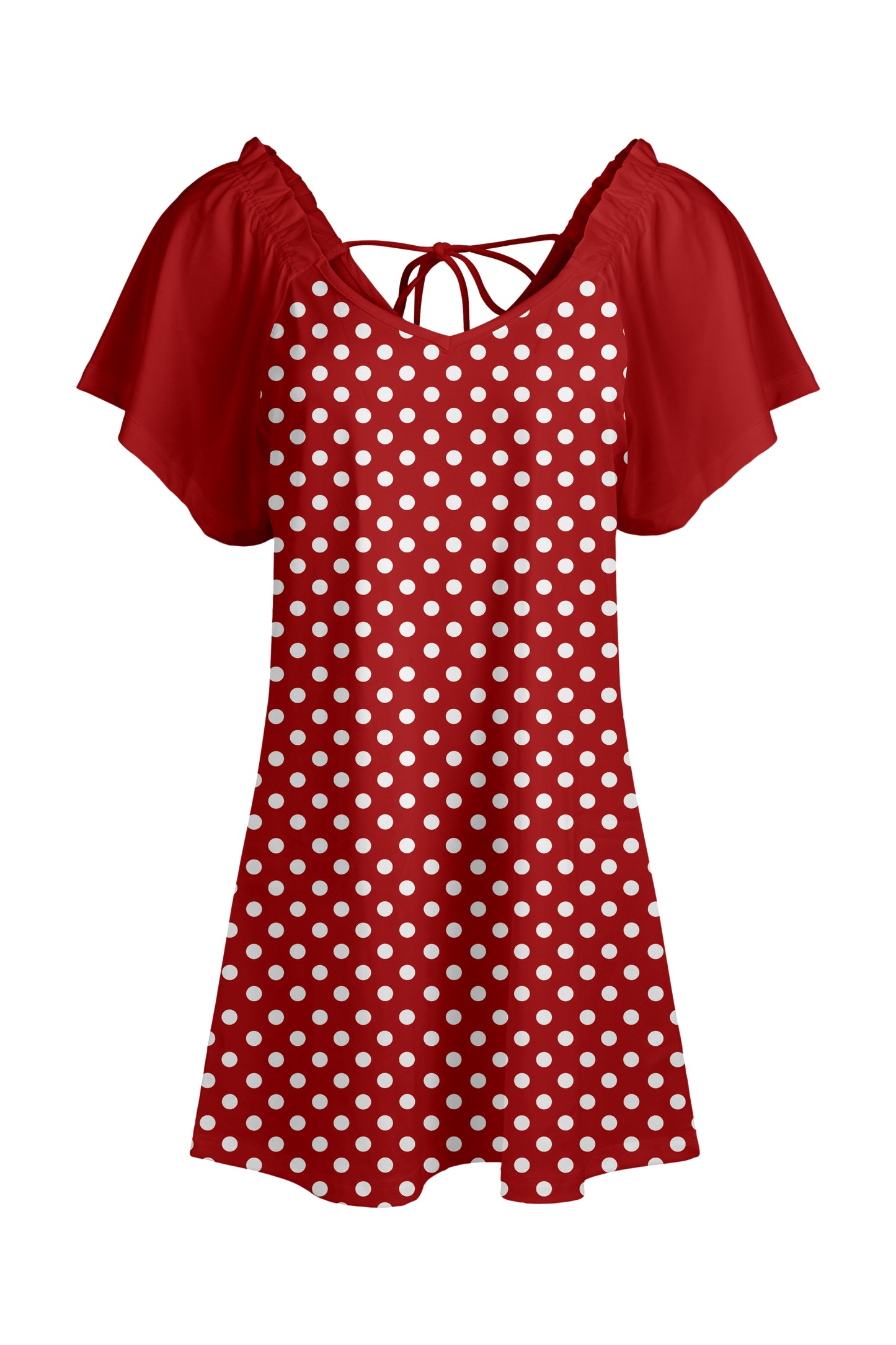 Contrast Sleeves Printed Tunic-Black White Small Dots