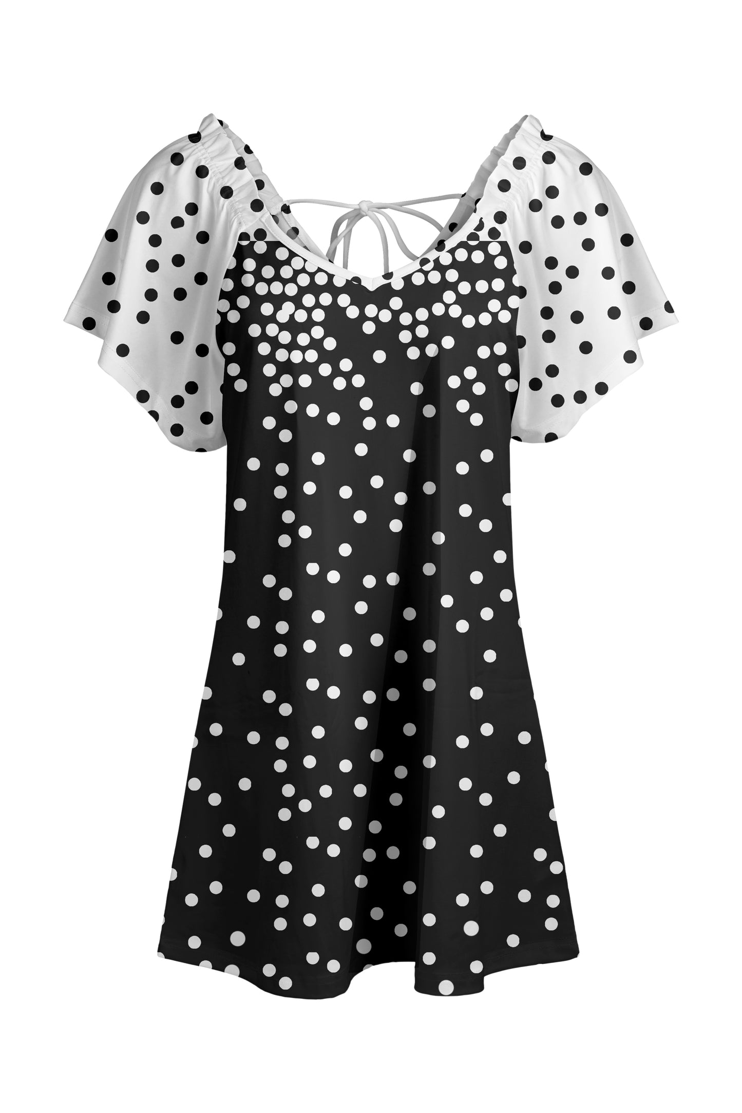 Contrast Sleeves Printed Tunic-Brown White Floral