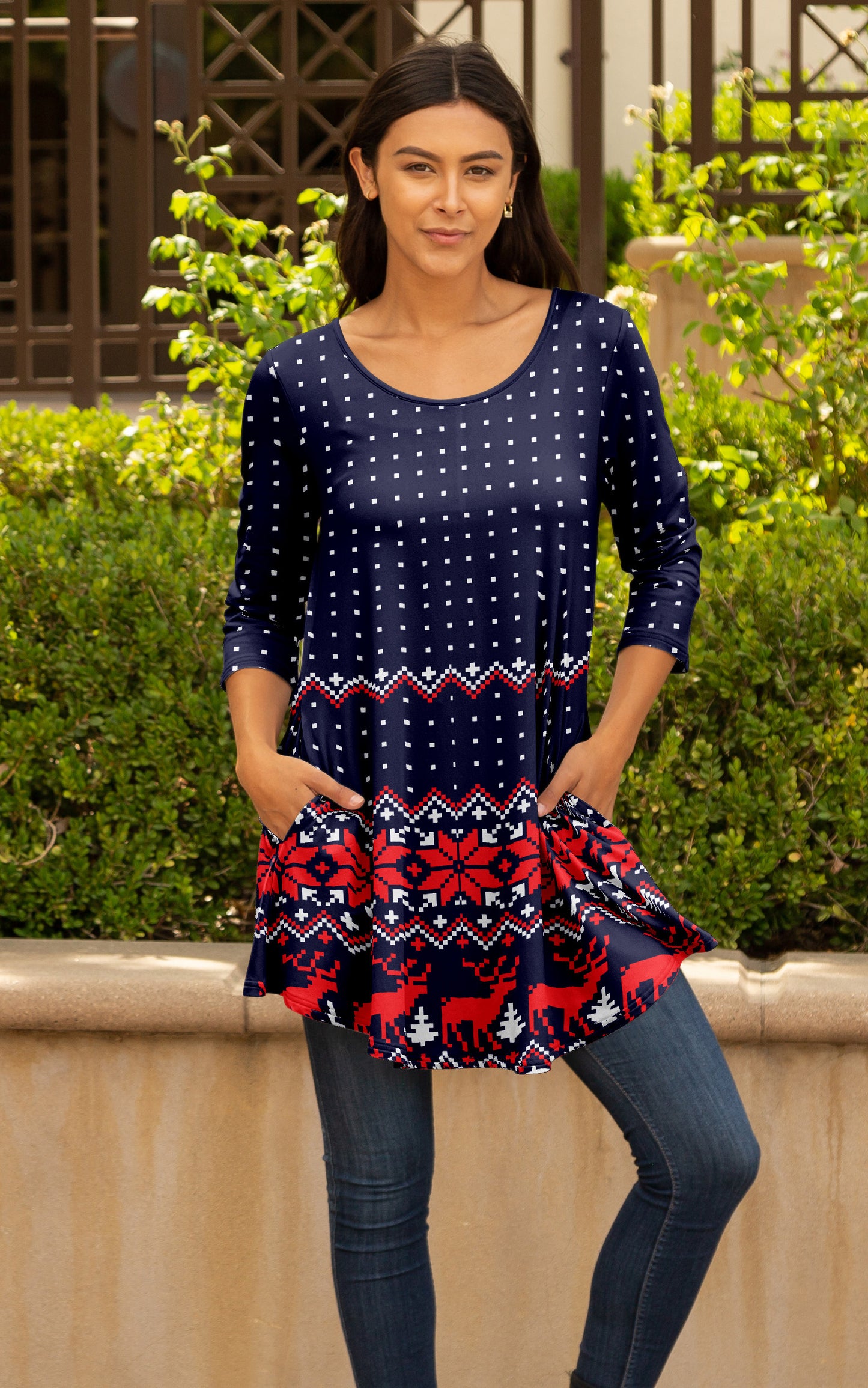 Holiday Tunics-Black Red