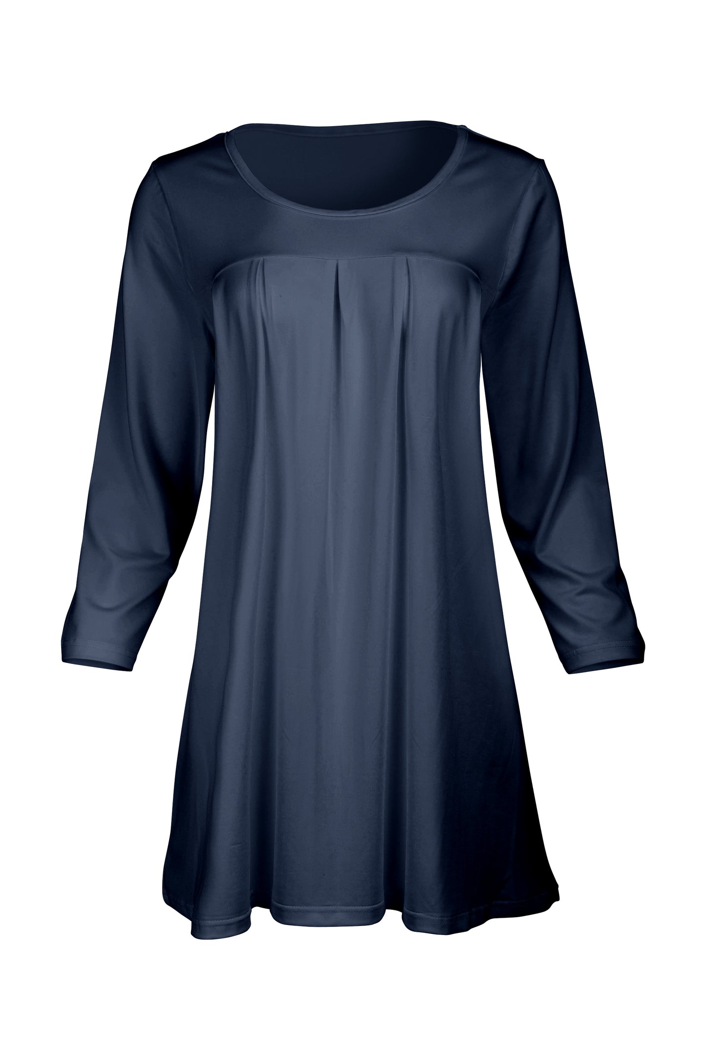Elegant Front-Pleat Tunic-Purple Gradien