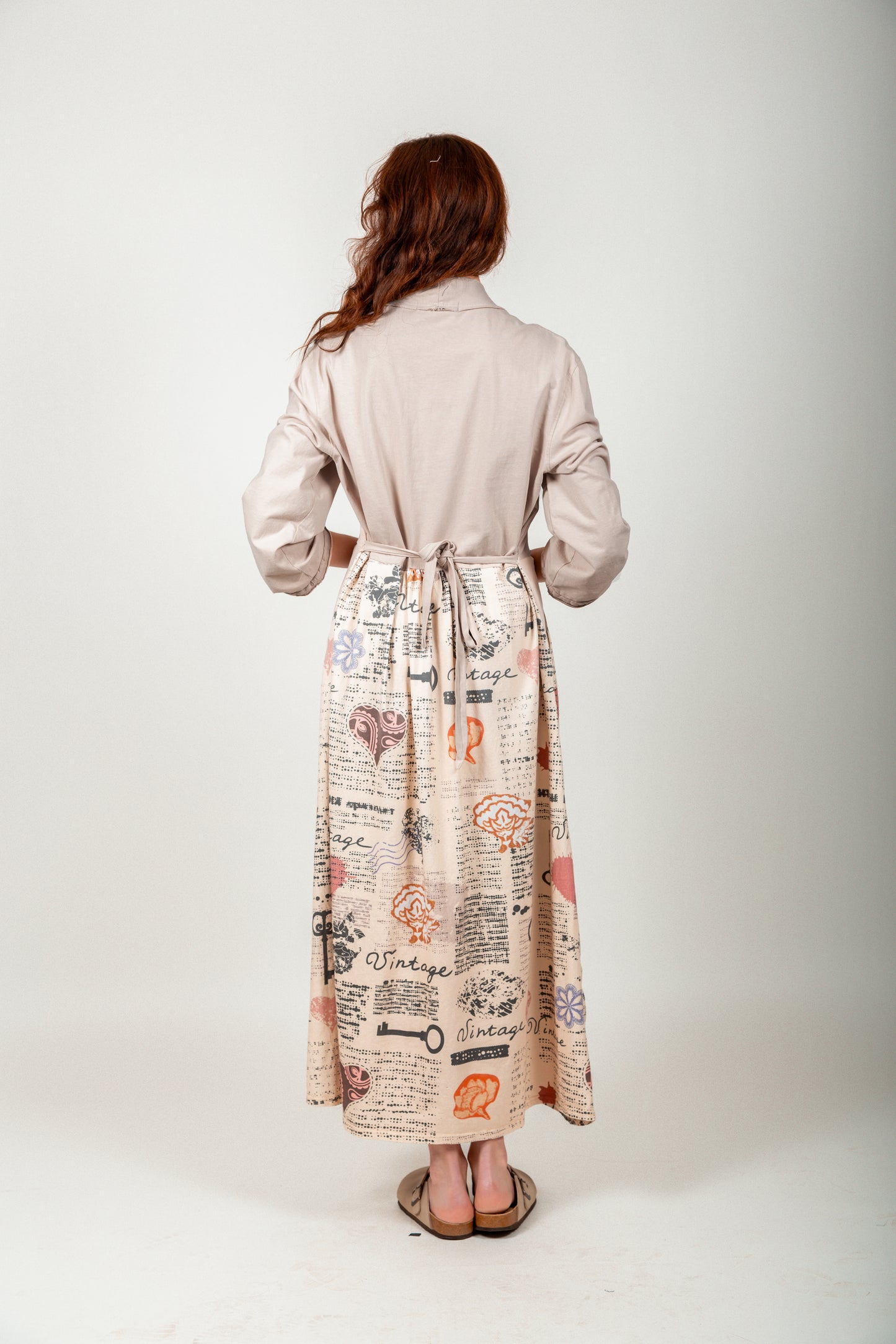 Wildflower Charm Cotton Maxi Dress (D240019T Navy )