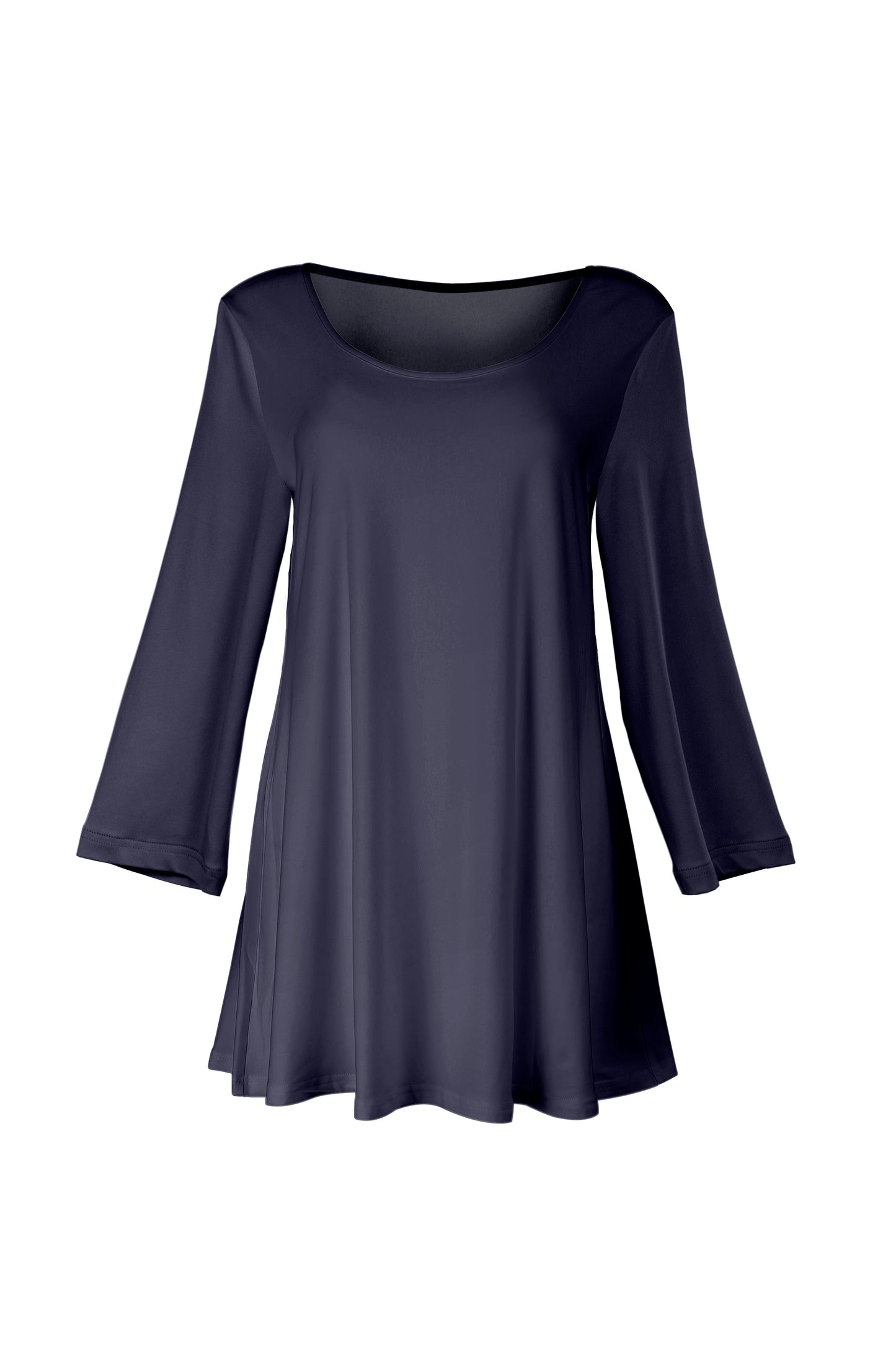 Everyday Solid Knit Tunic-Brown