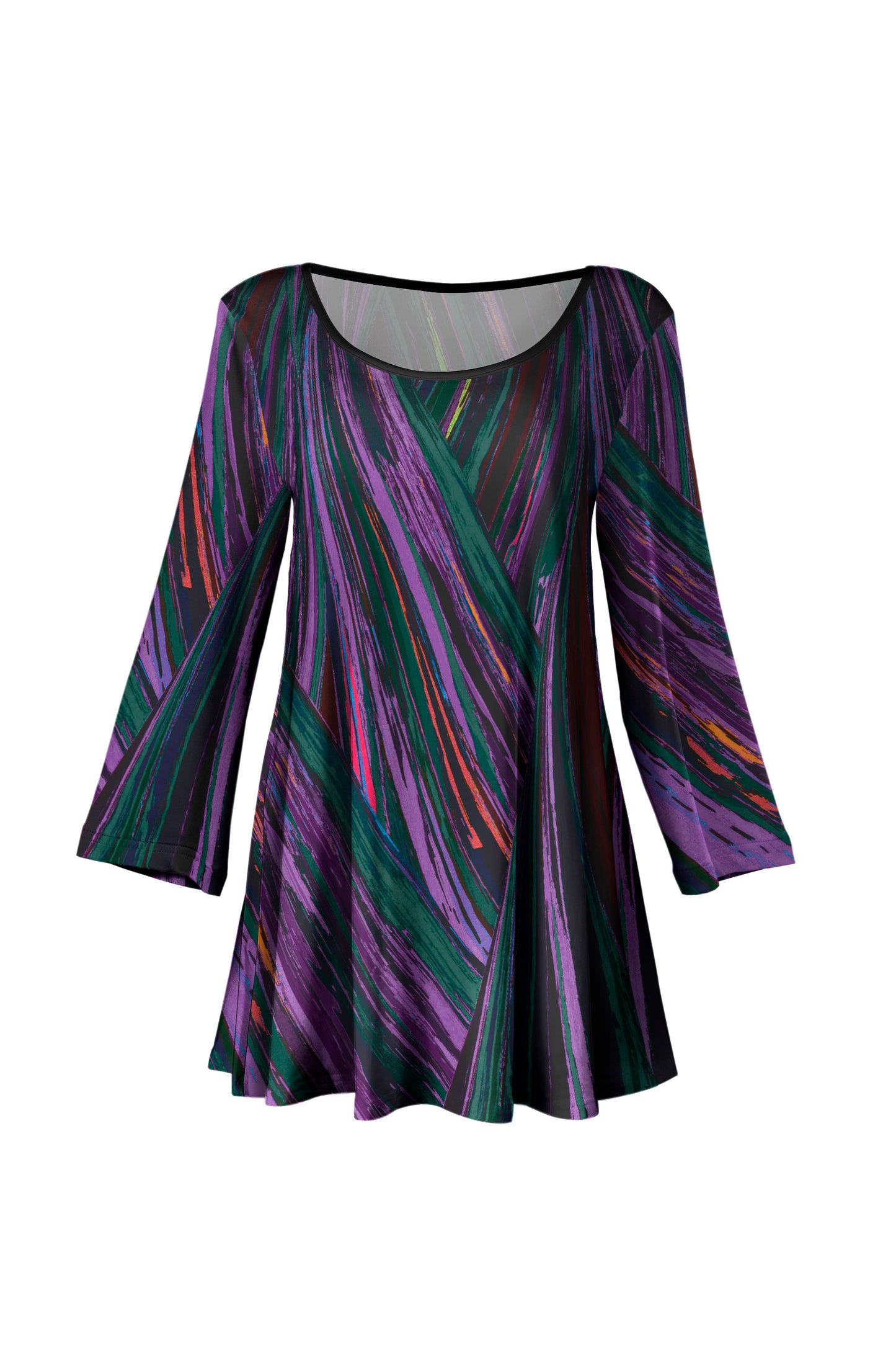 Bold Prints Tunic-Black Purple