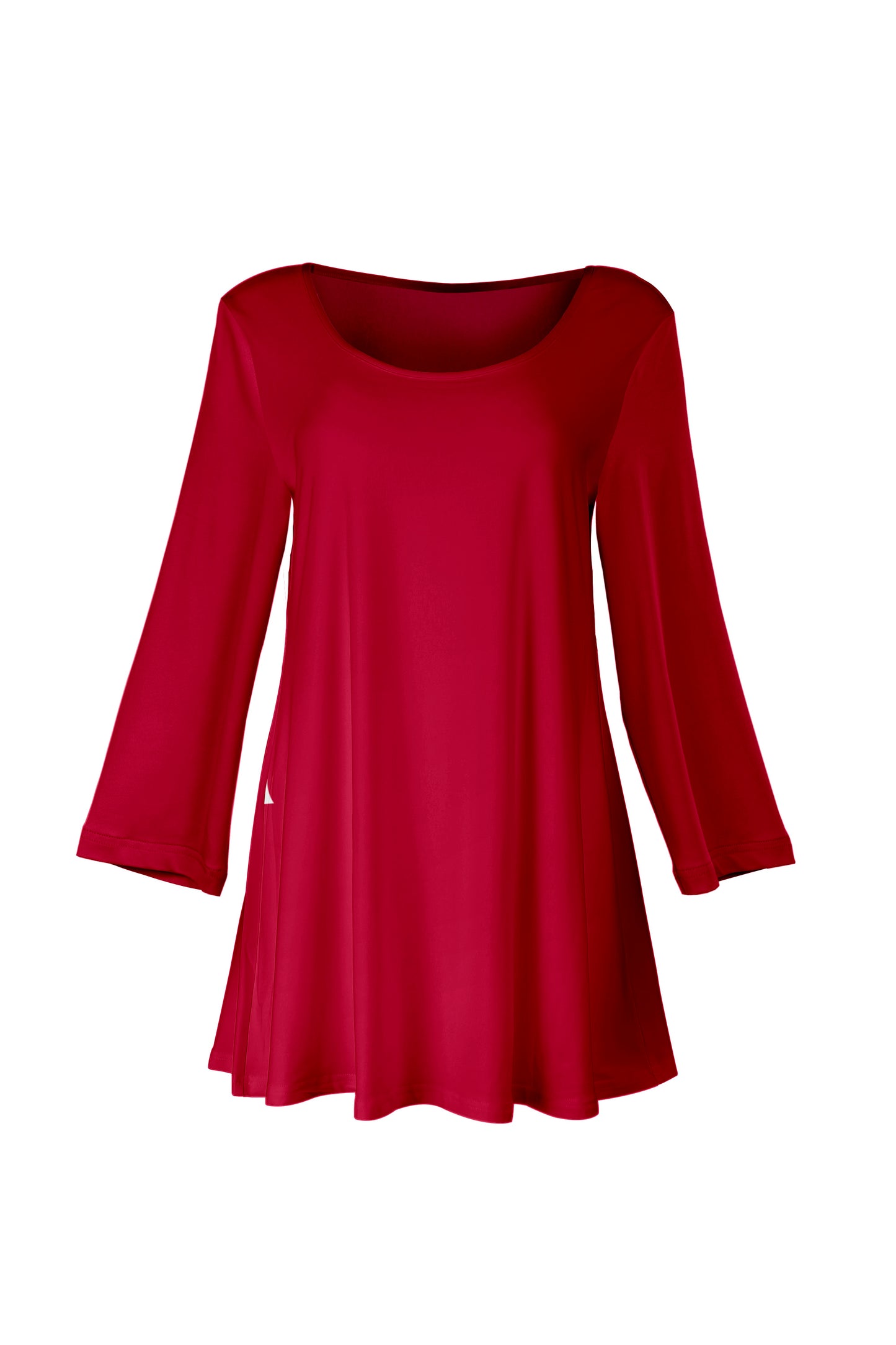 Everyday Solid Knit Tunic-Brown