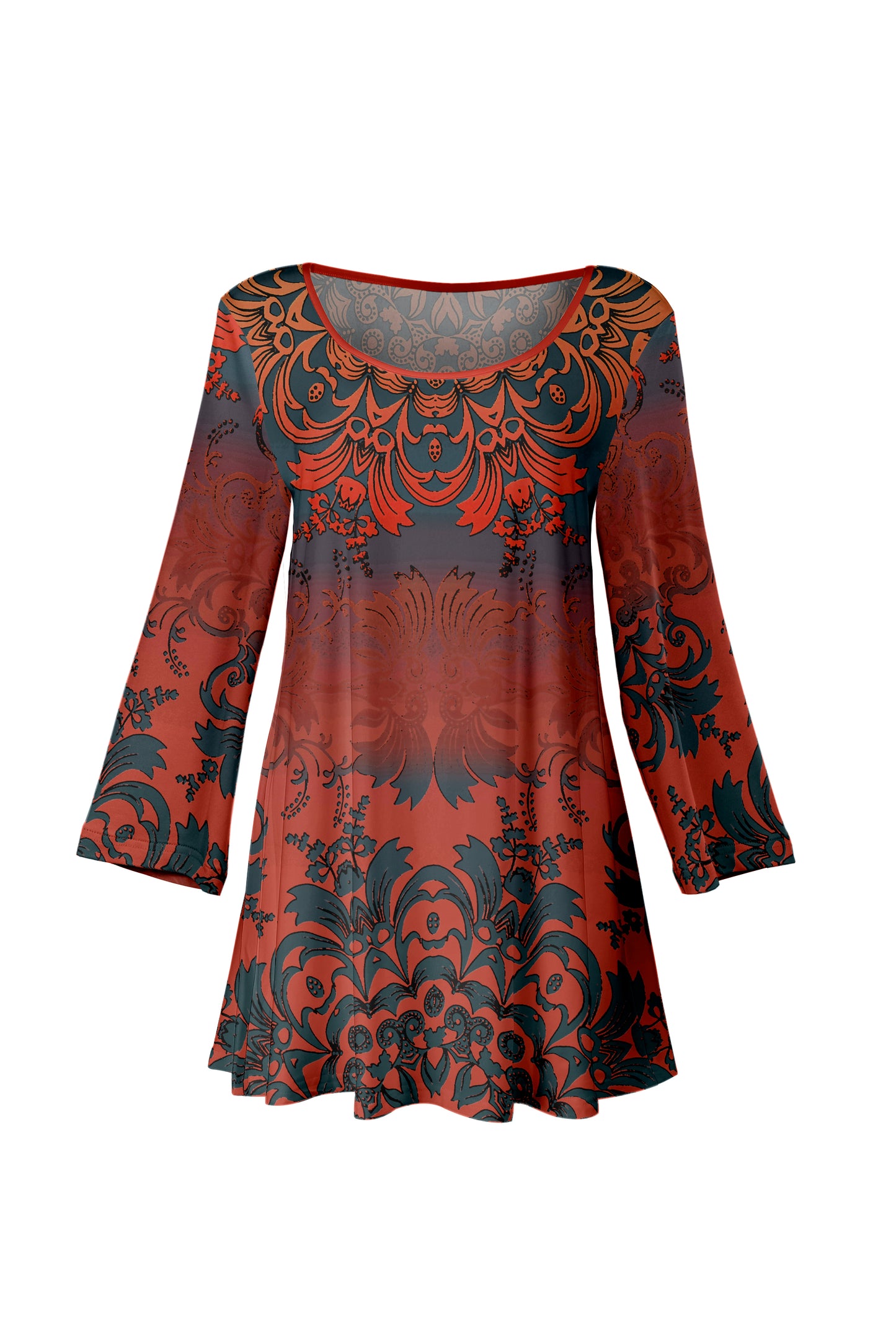 Bold Prints Tunic-Black Purple