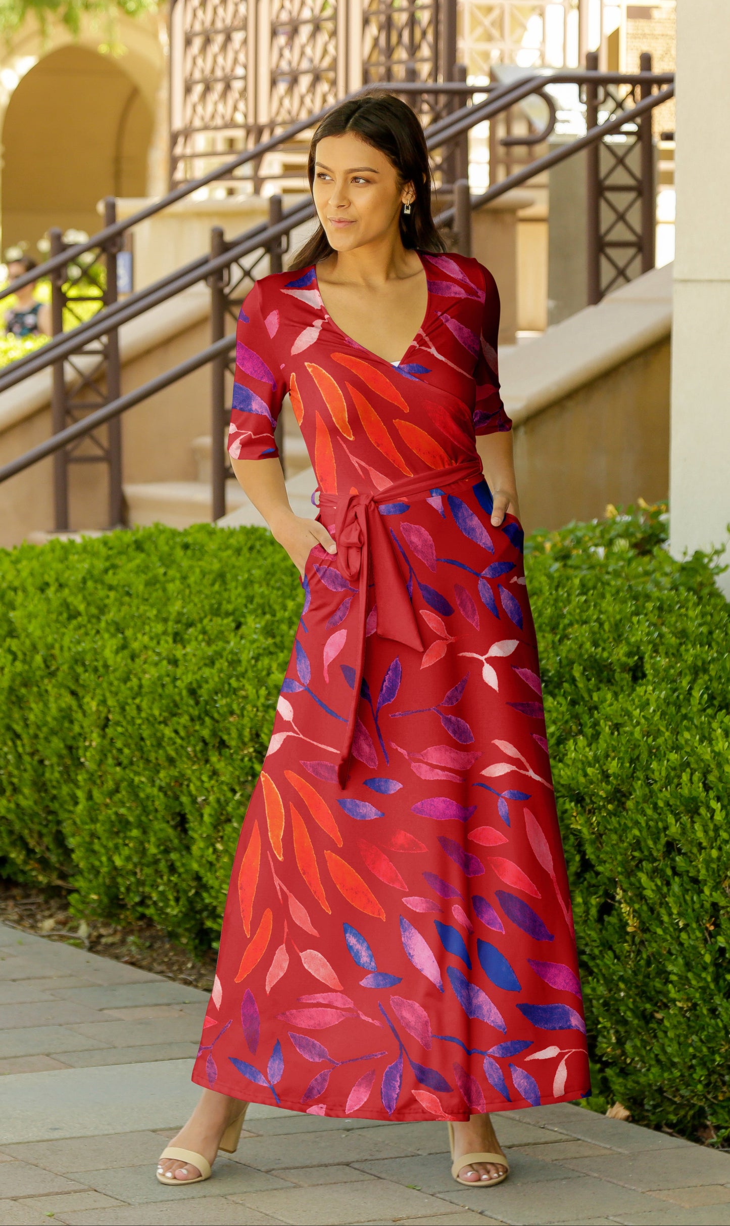 Resort-Ready Maxi Dress with Beautiful Prints-M20180073-2 Black White Rose