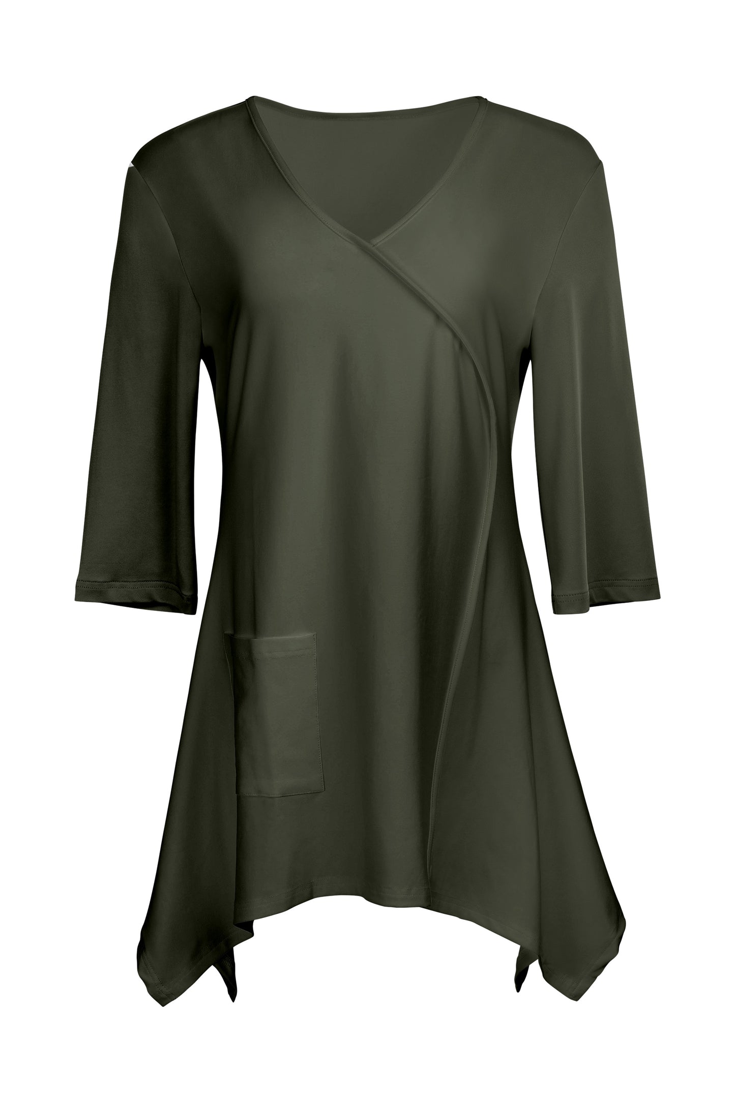 Everyday Solid Knit Tunic-Olive