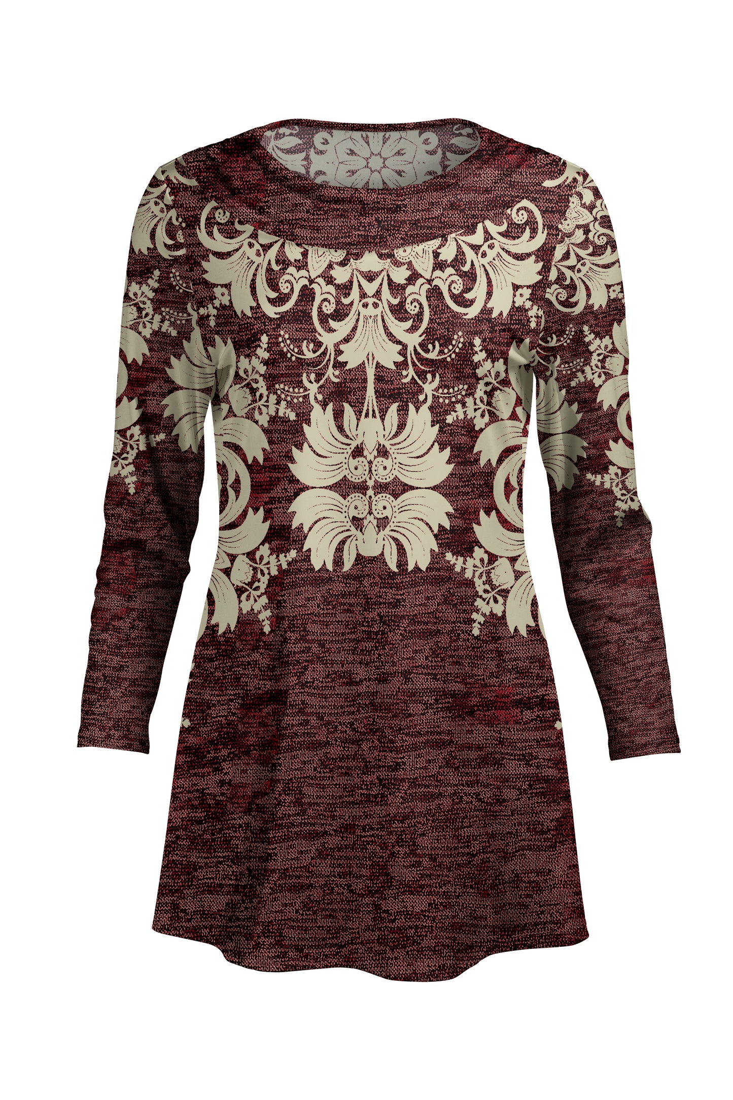 Cowl-Neck Printed Tunic-Black Multi Floral