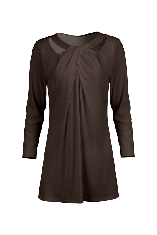 Front Twist Patched Tunic-Black