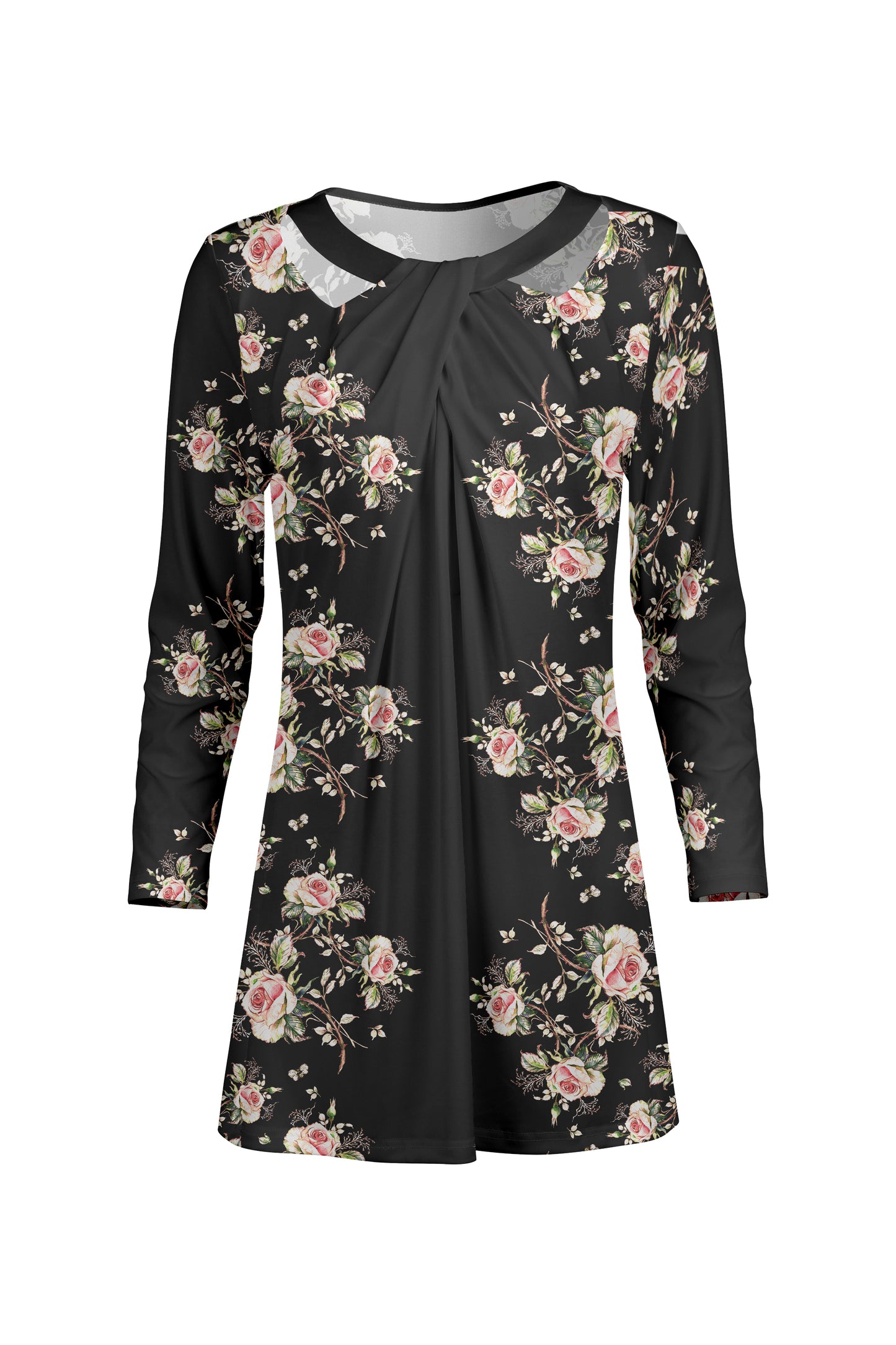 Front Twist Patched Tunic-Purple